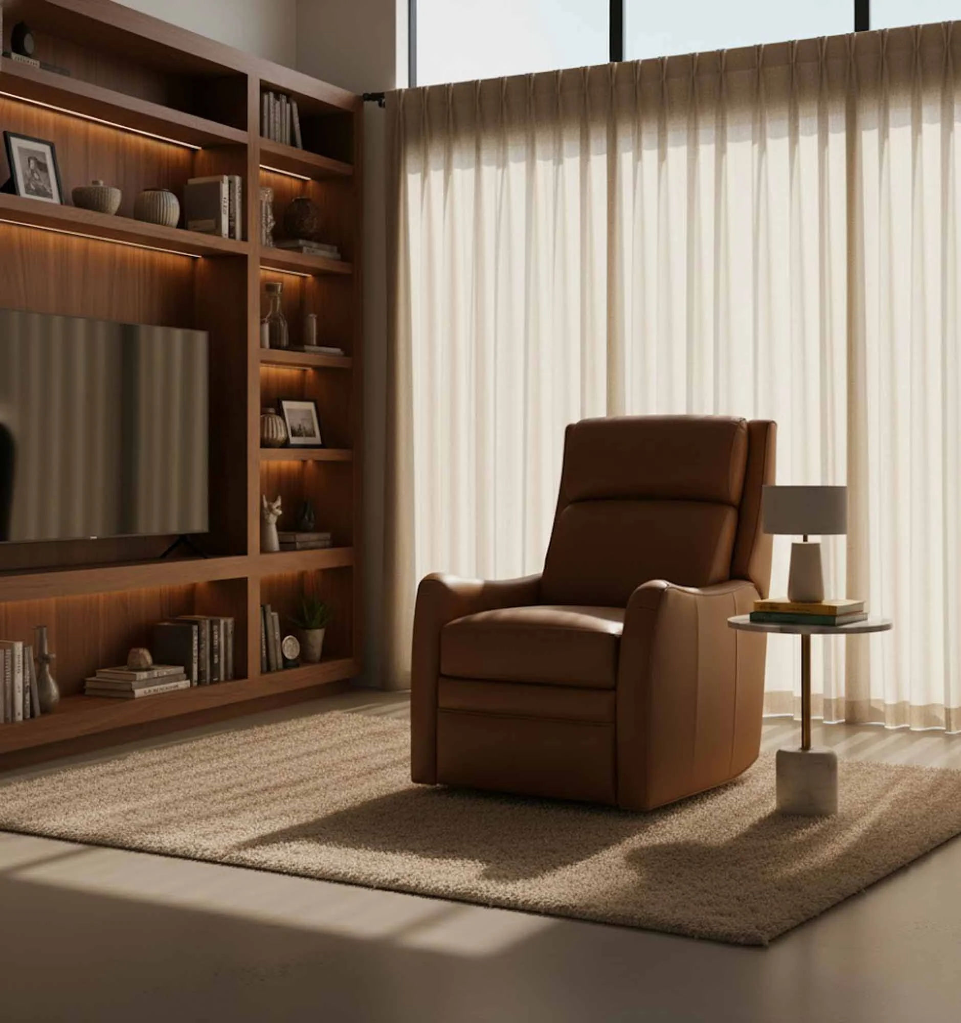 Abbott Leather Swivel Glider Recliner - Image 11