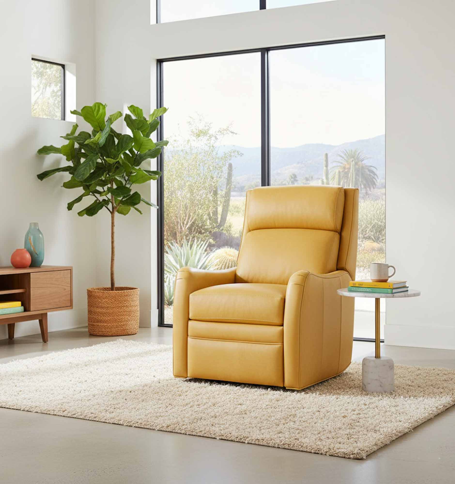 Abbott Leather Swivel Glider Recliner - Image 13