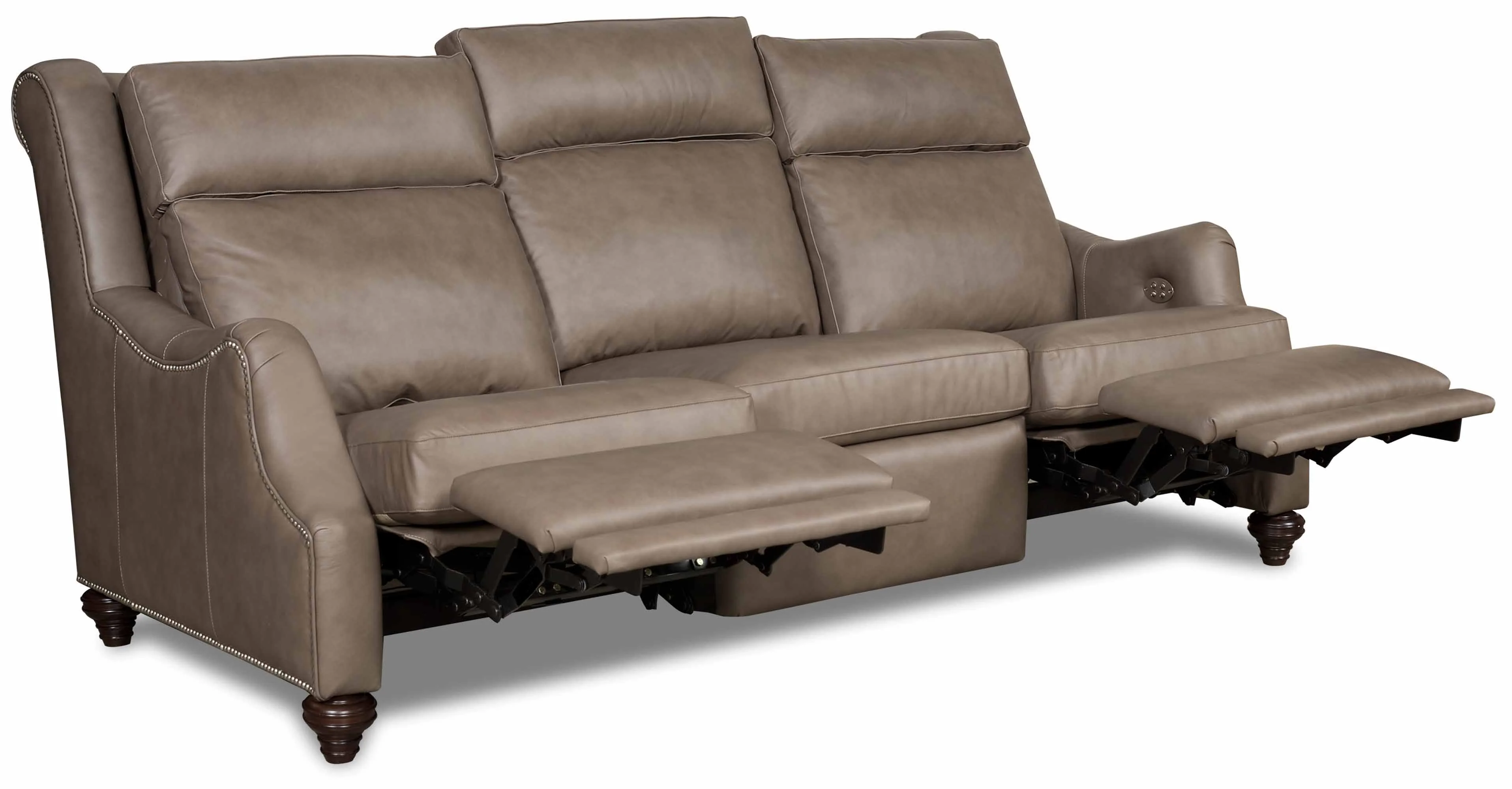 Abigail Leather Power Reclining Sofa With Articulating Headrest - Image 4