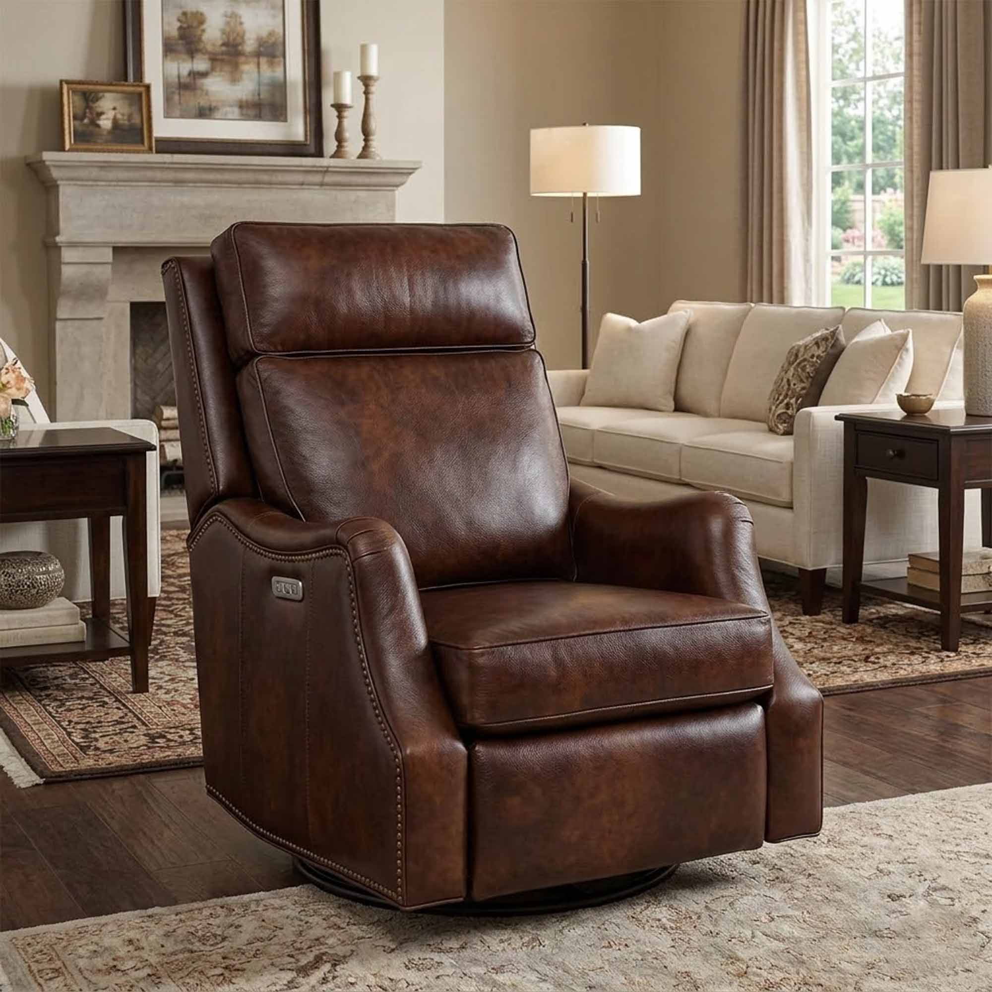 Abigail Leather Swivel Recliner - Image 6