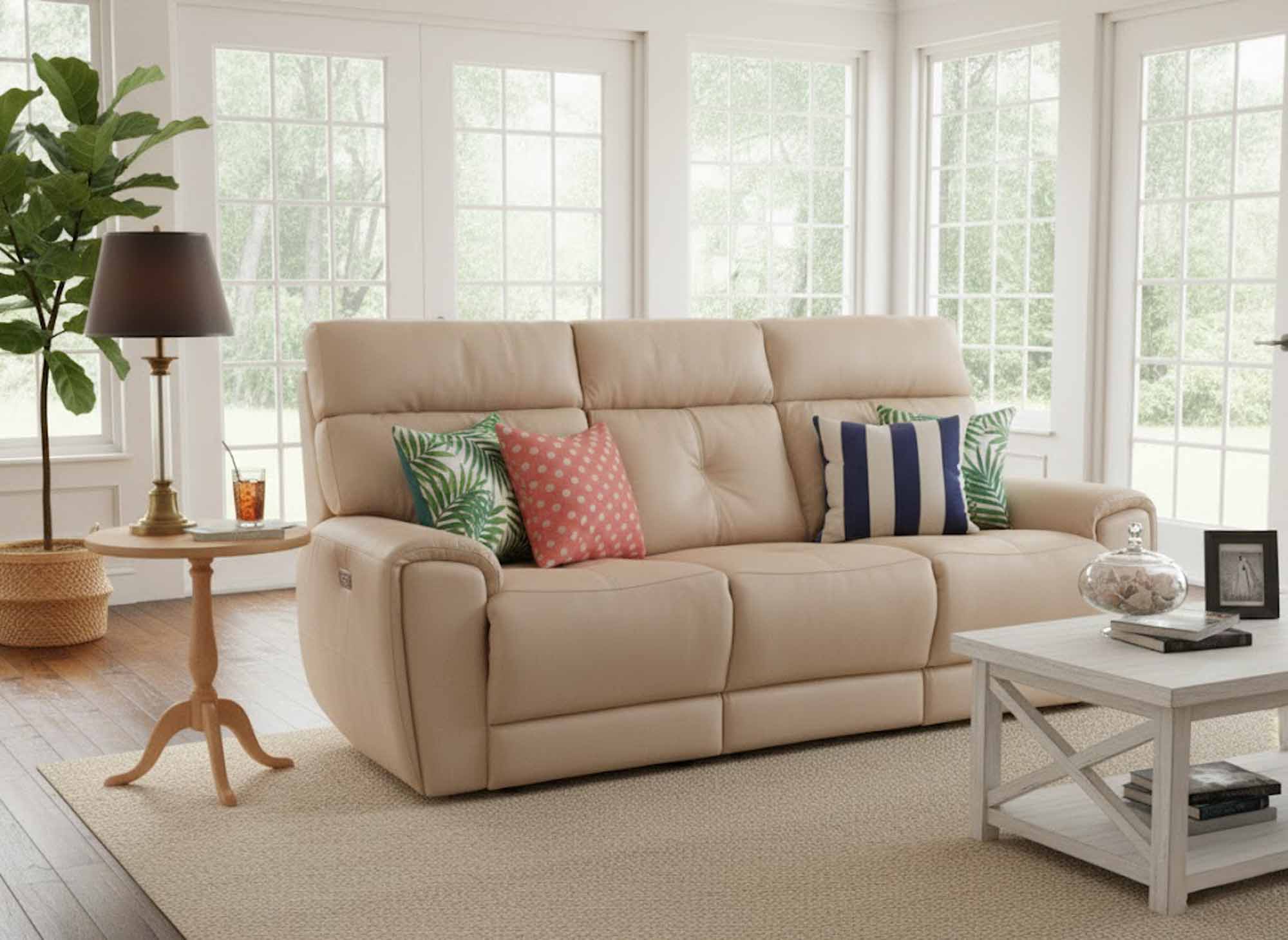 Aedon Leather Power Reclining Sofa With Articulating Headrest - Image 9