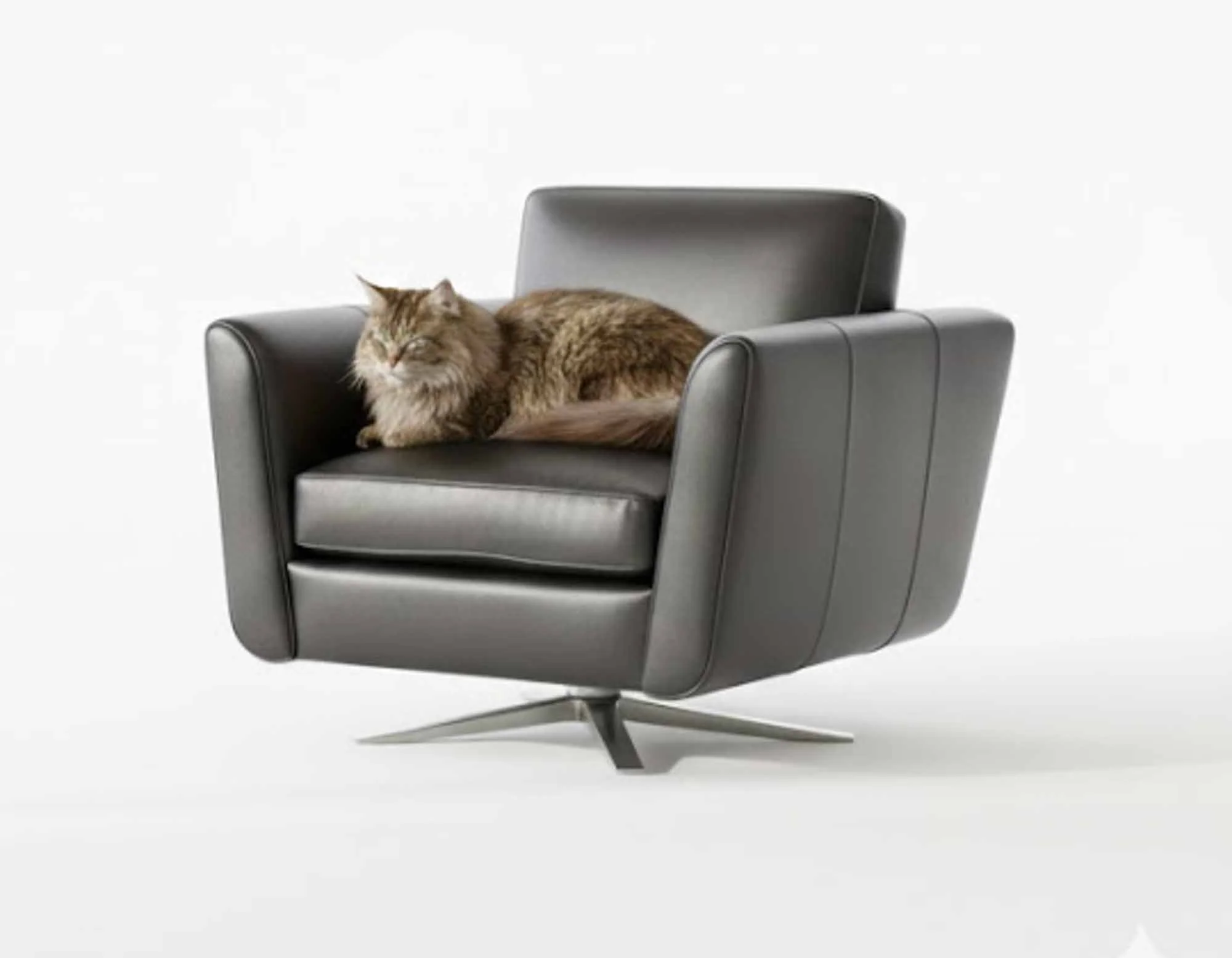 Alora Leather Swivel Chair - Image 6