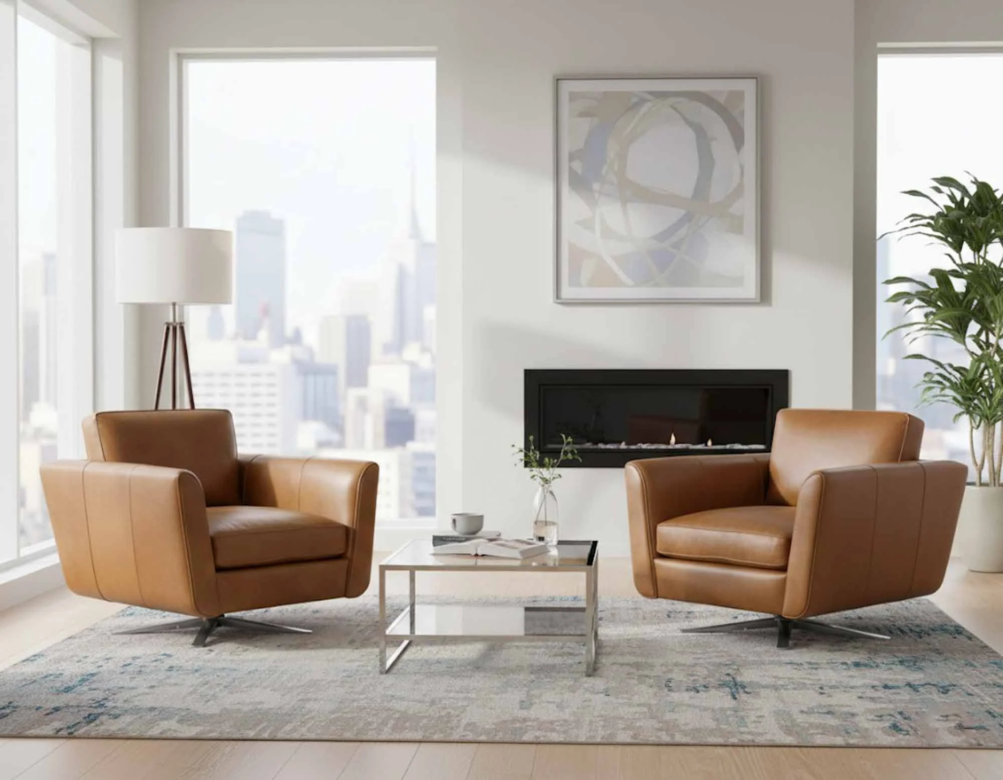 Alora Leather Swivel Chair - Image 7