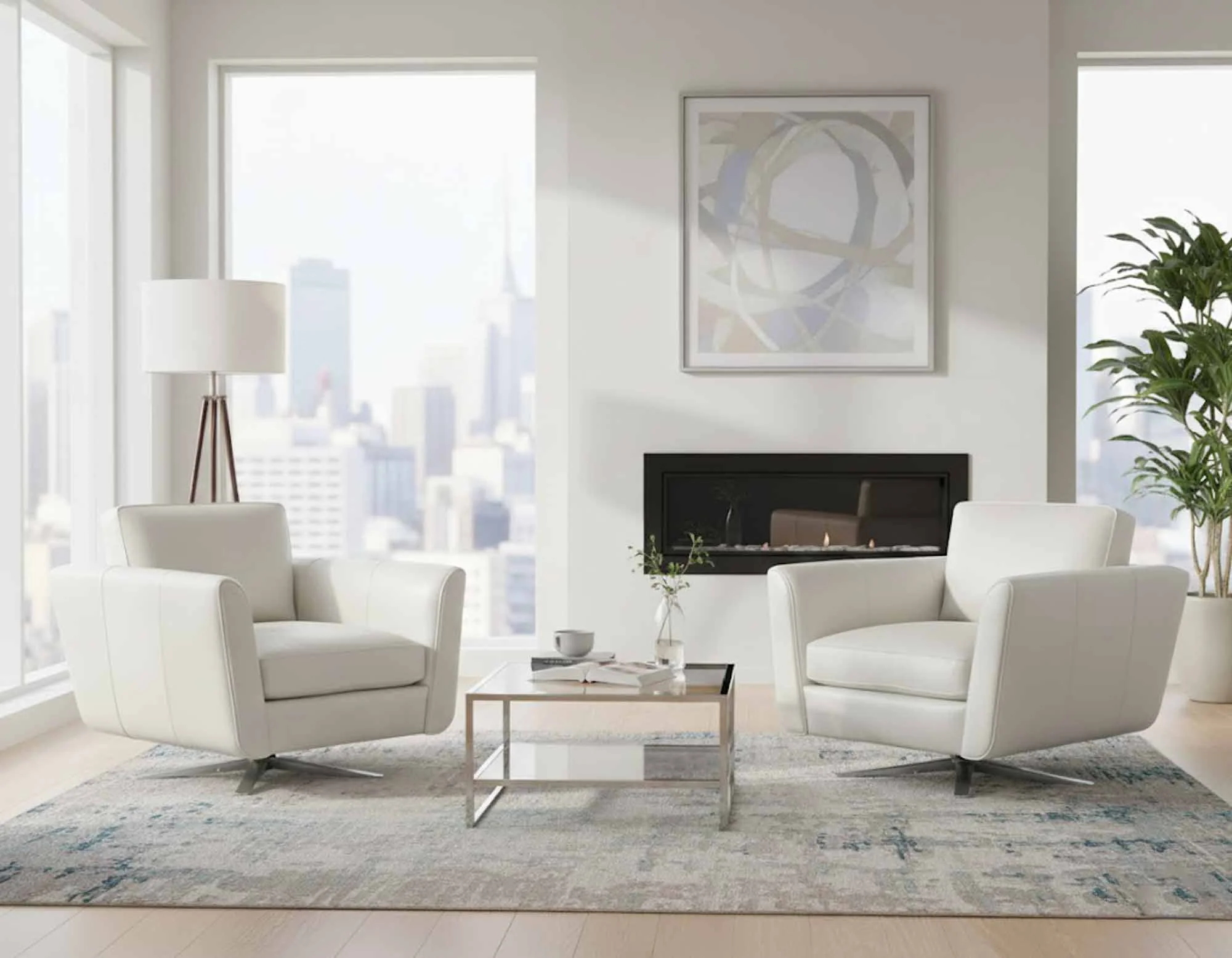 Alora Leather Swivel Chair - Image 8