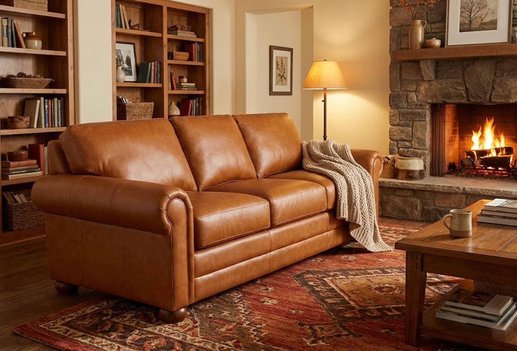 Alpharetta Leather Queen Size Sofa Sleeper - Image 2