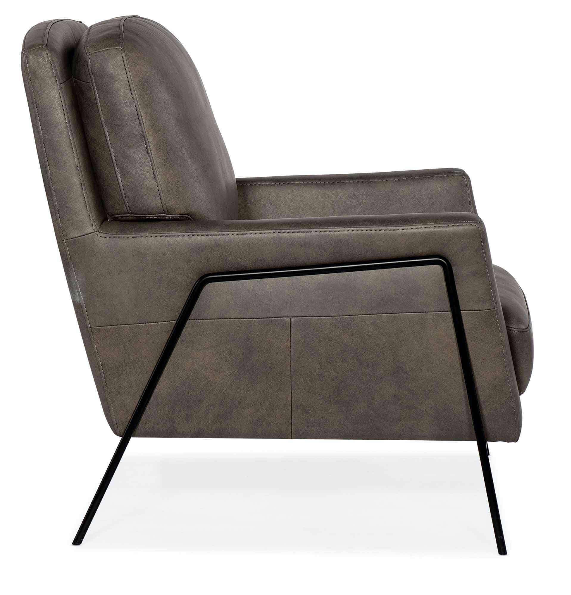 Amette Leather Chair In Grey - Image 3