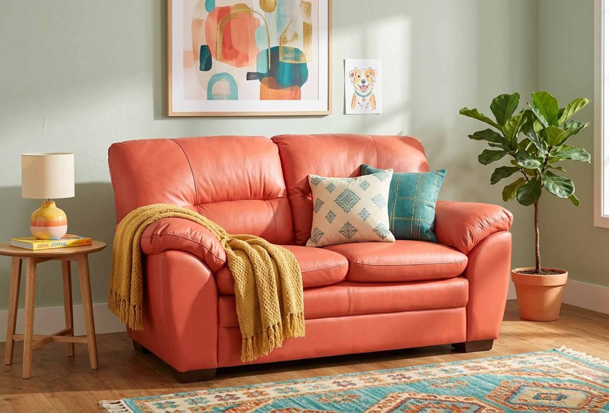Amisk Leather Loveseat - Image 9