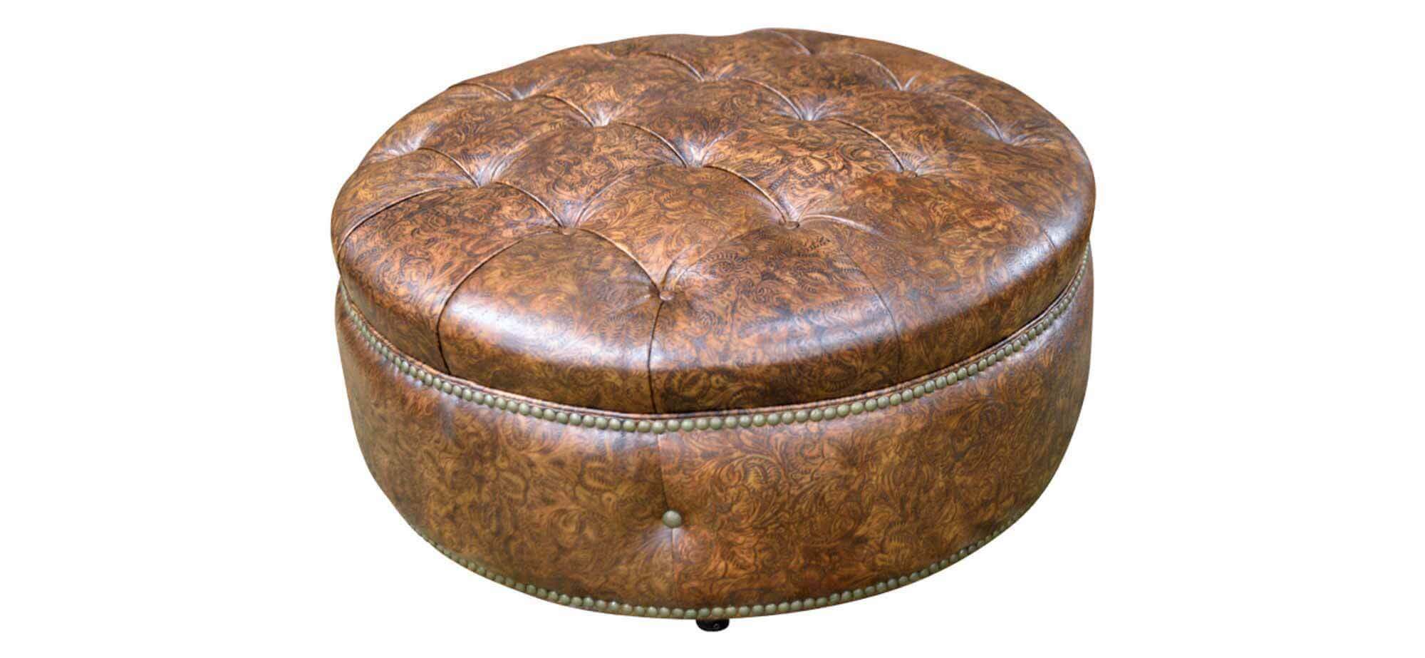 Armstrong Leather Ottoman - Image 3