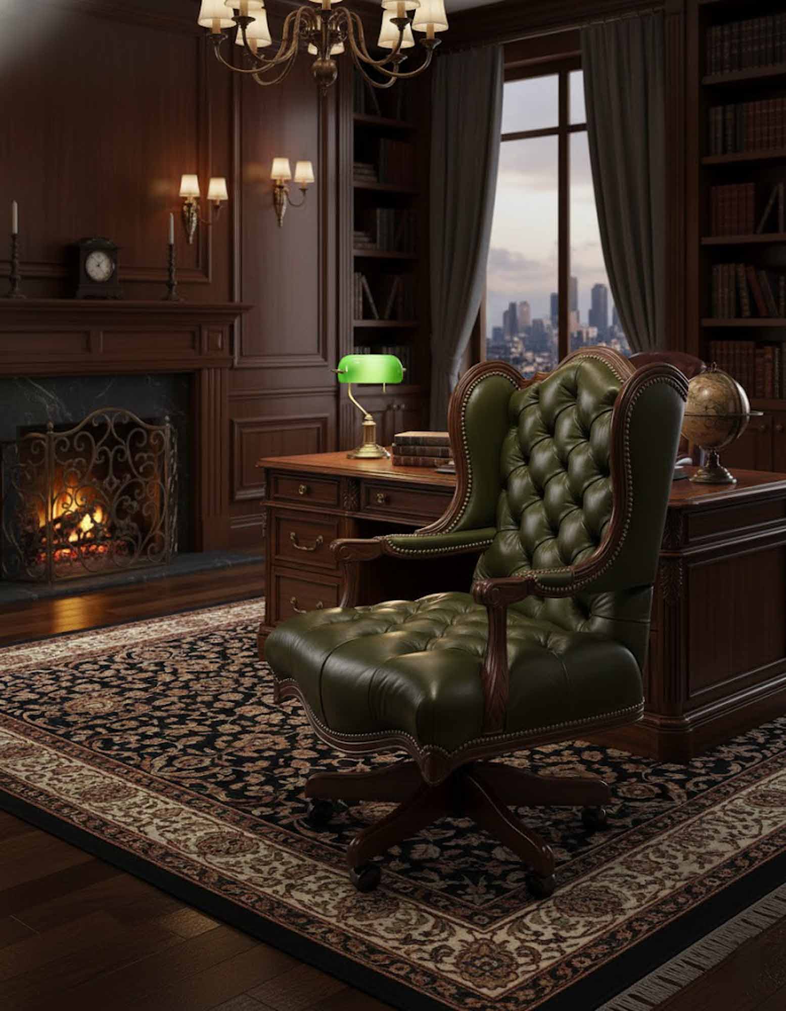 Arthur Leather Tufted Executive Chair - Image 6