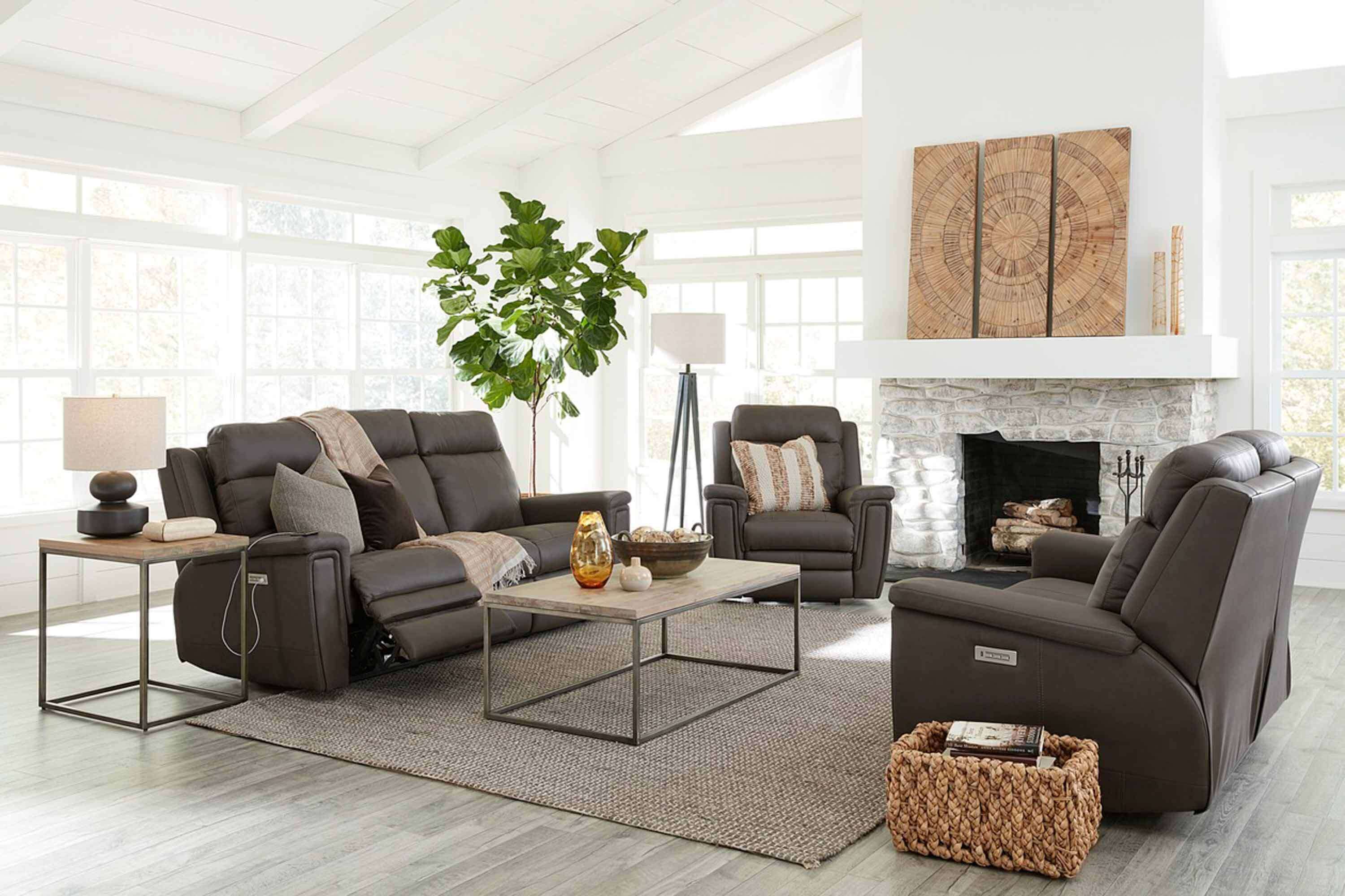 Asher Leather Power Reclining Sofa With Articulating Headrest - Image 8