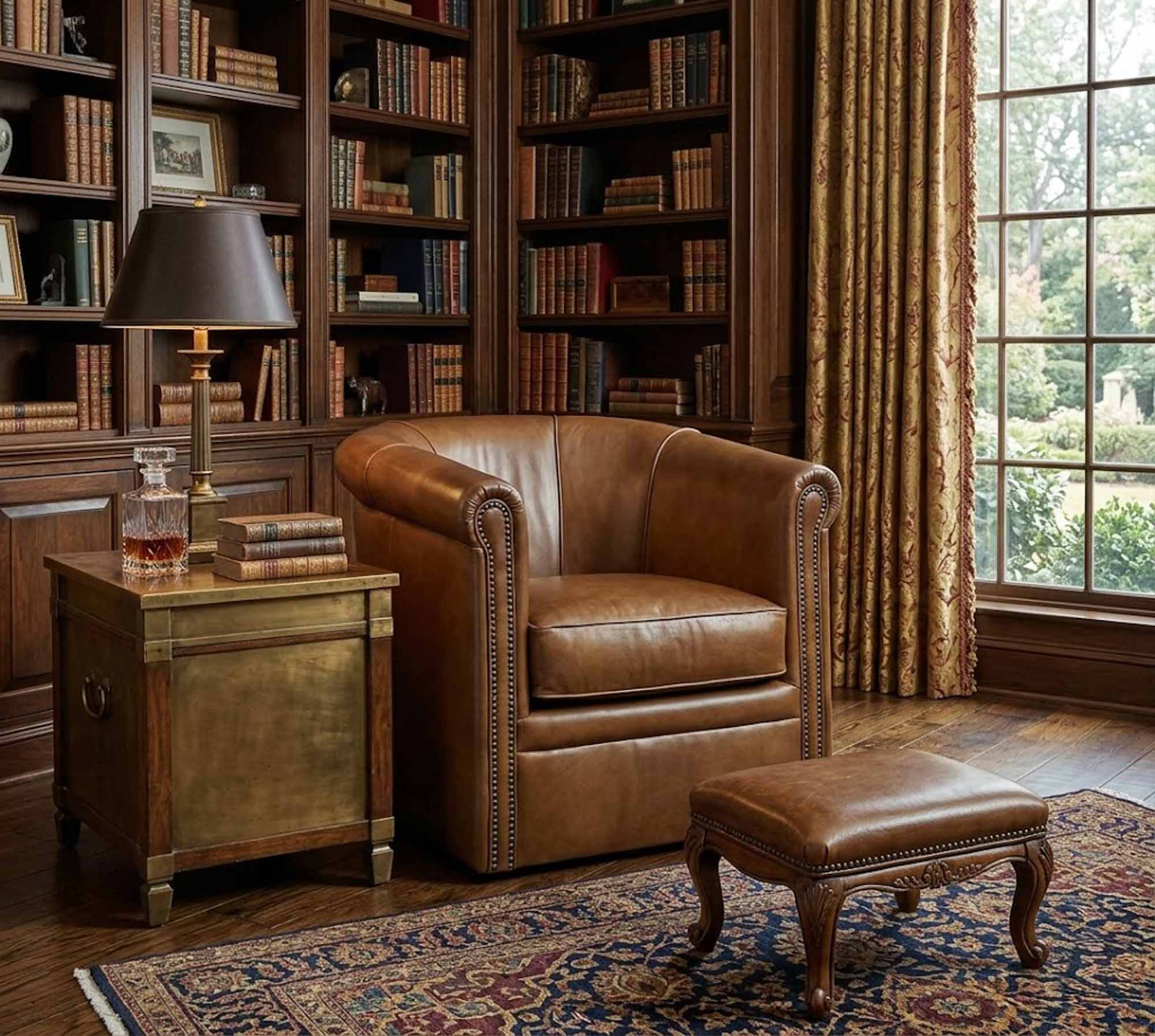 Axton Leather Swivel Chair - Image 7
