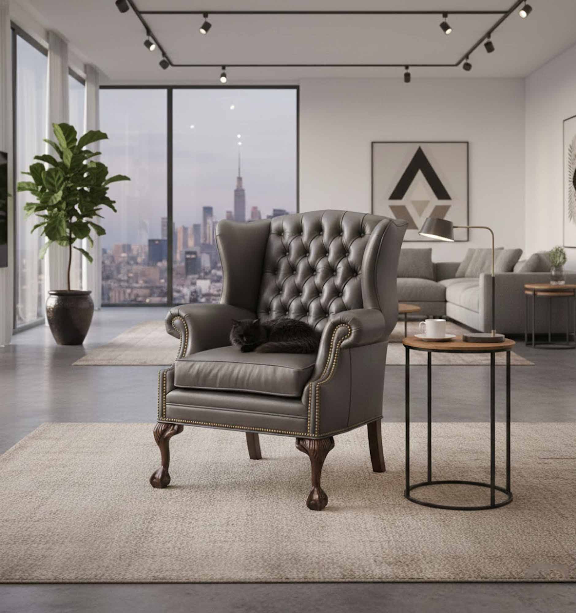 Baker Leather Chair - Image 3