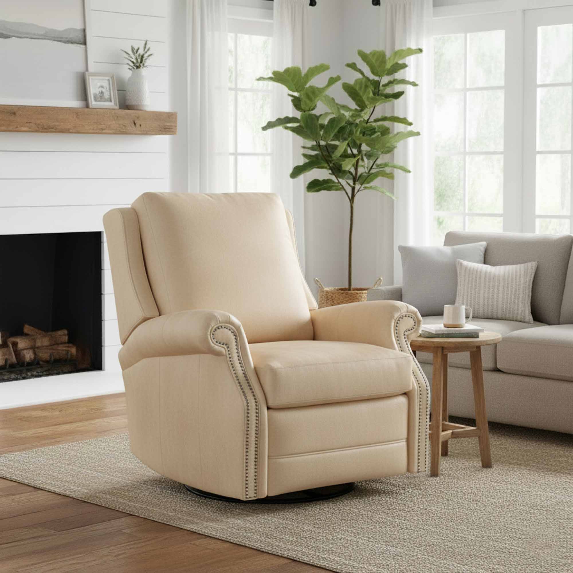 Barcelo Leather Swivel Glider Recliner - Image 3