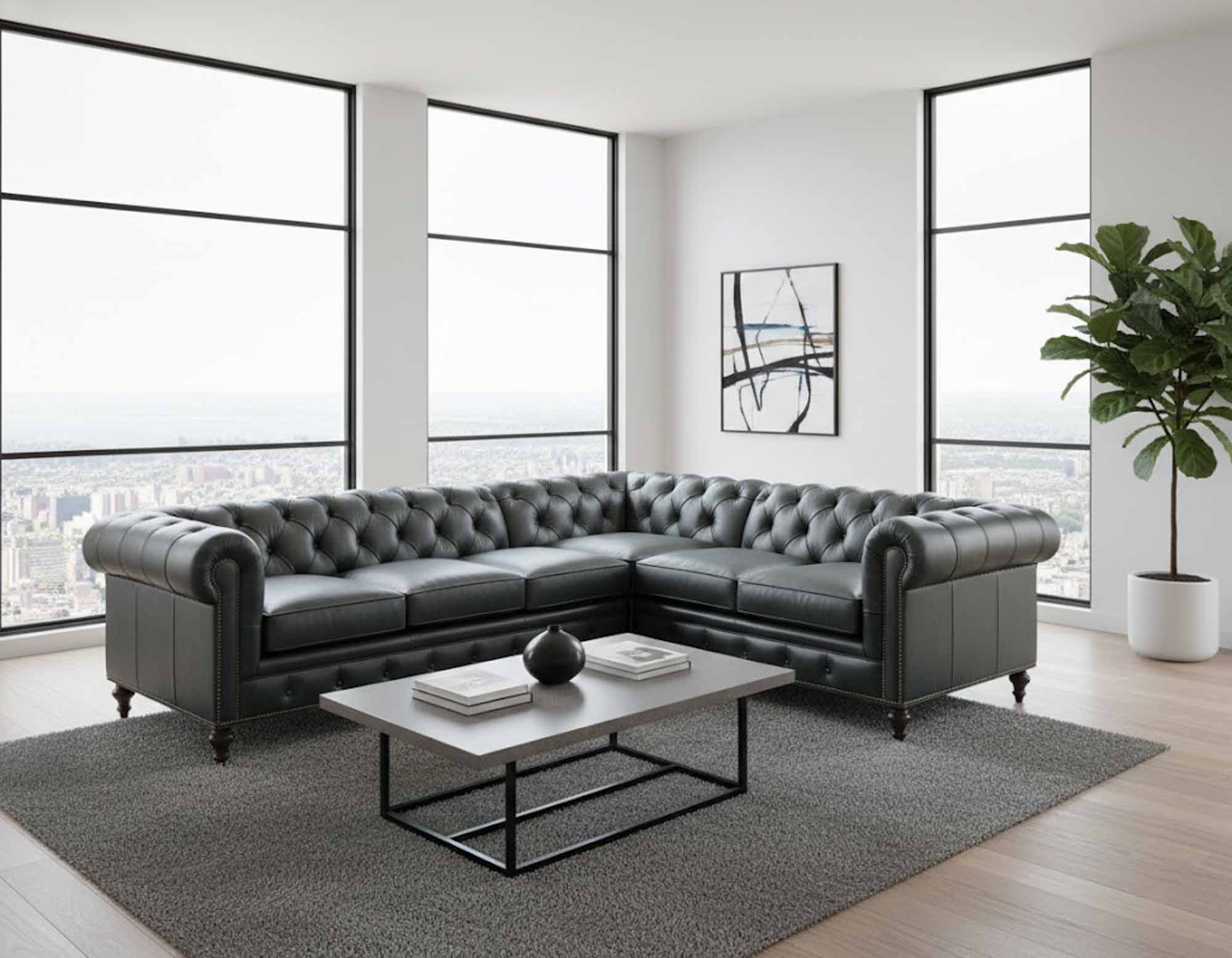 Baton Rouge Leather Sectional - Image 5