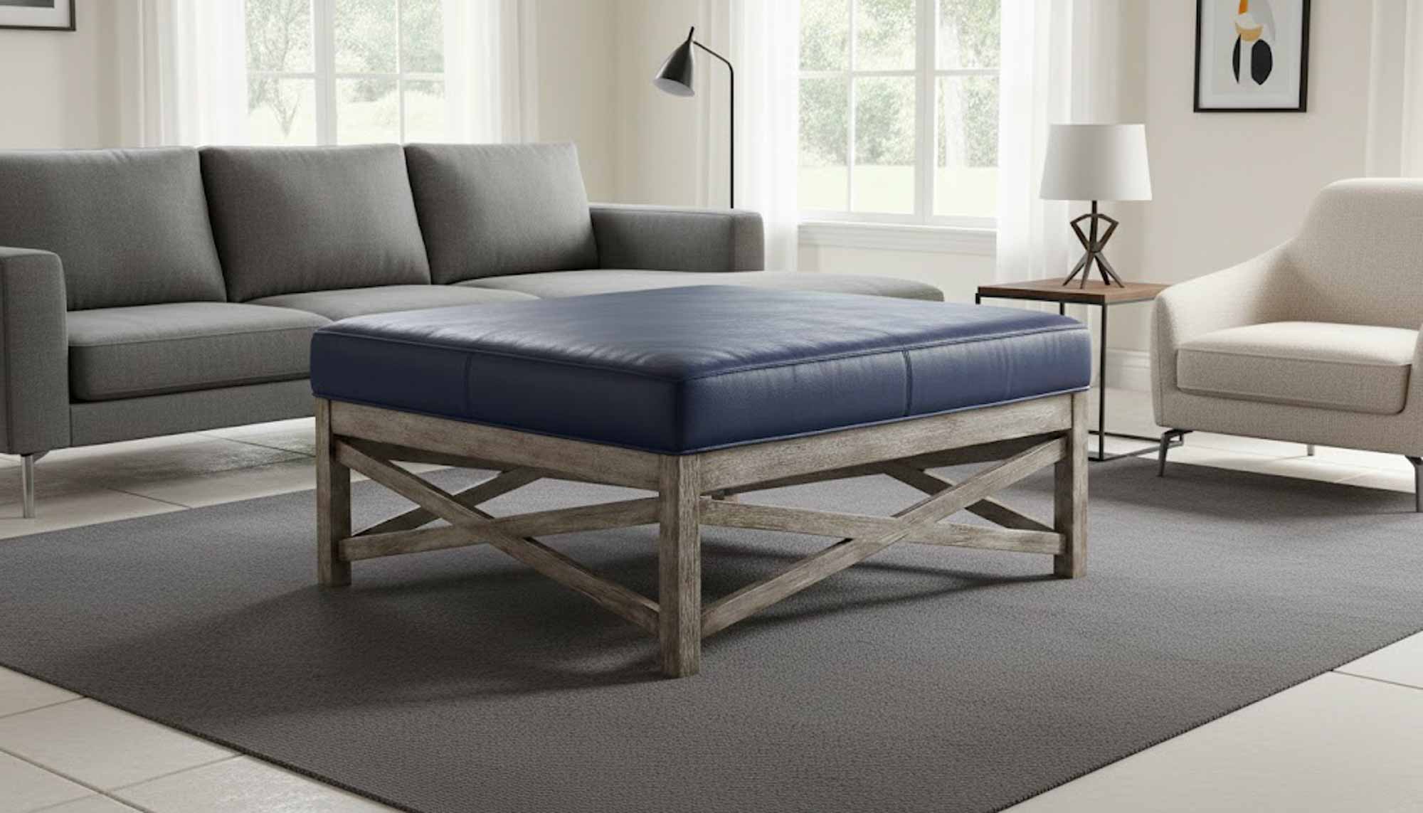 Bear Leather Cocktail Ottoman - Image 3