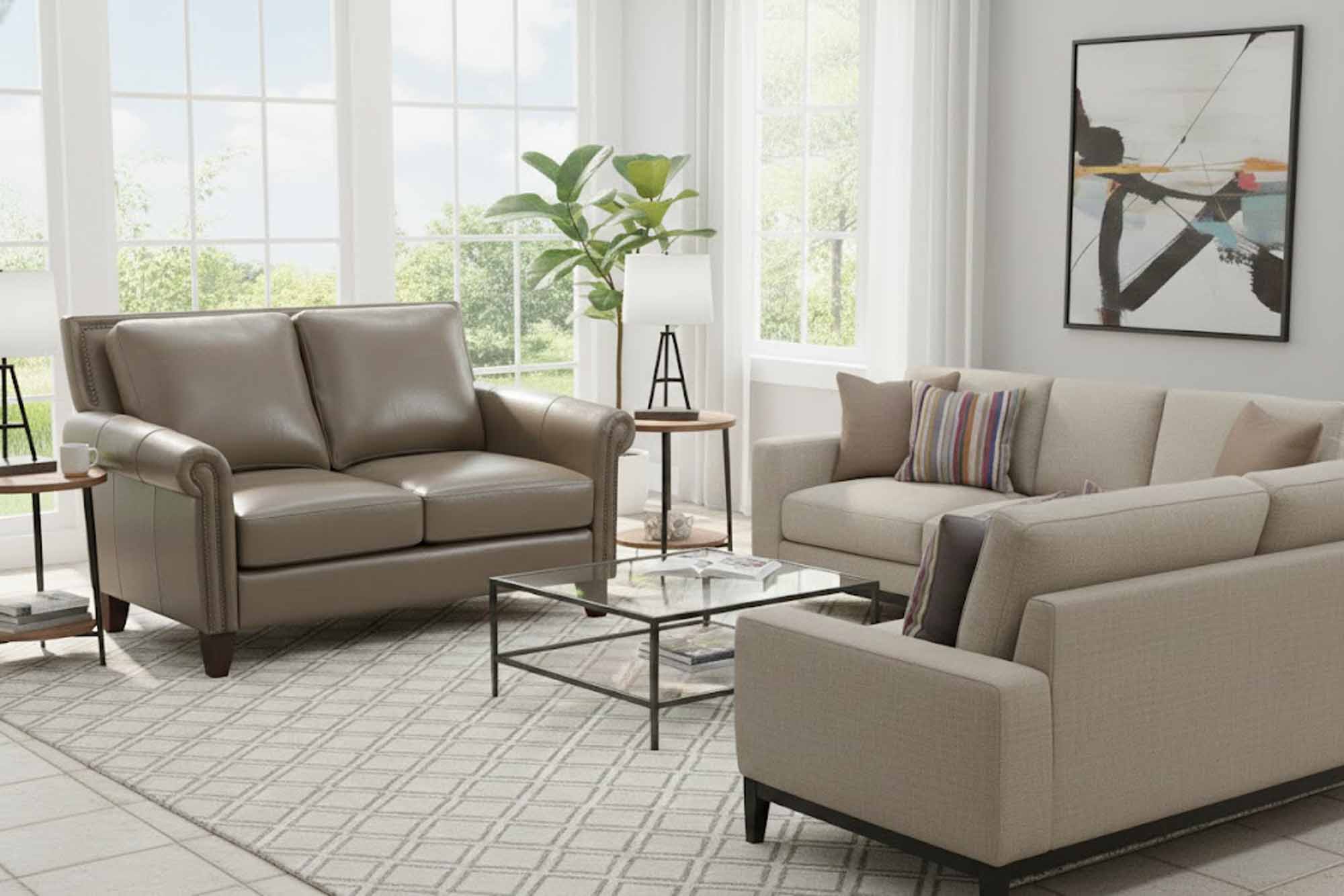 Benjamin Leather Loveseat - Image 4