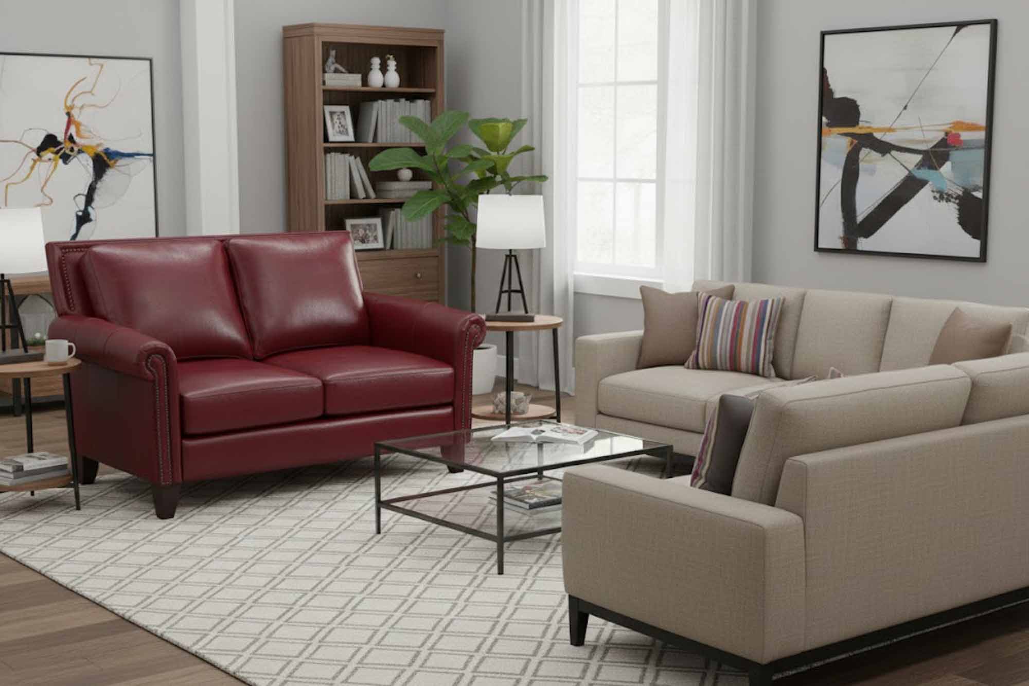 Benjamin Leather Loveseat - Image 5