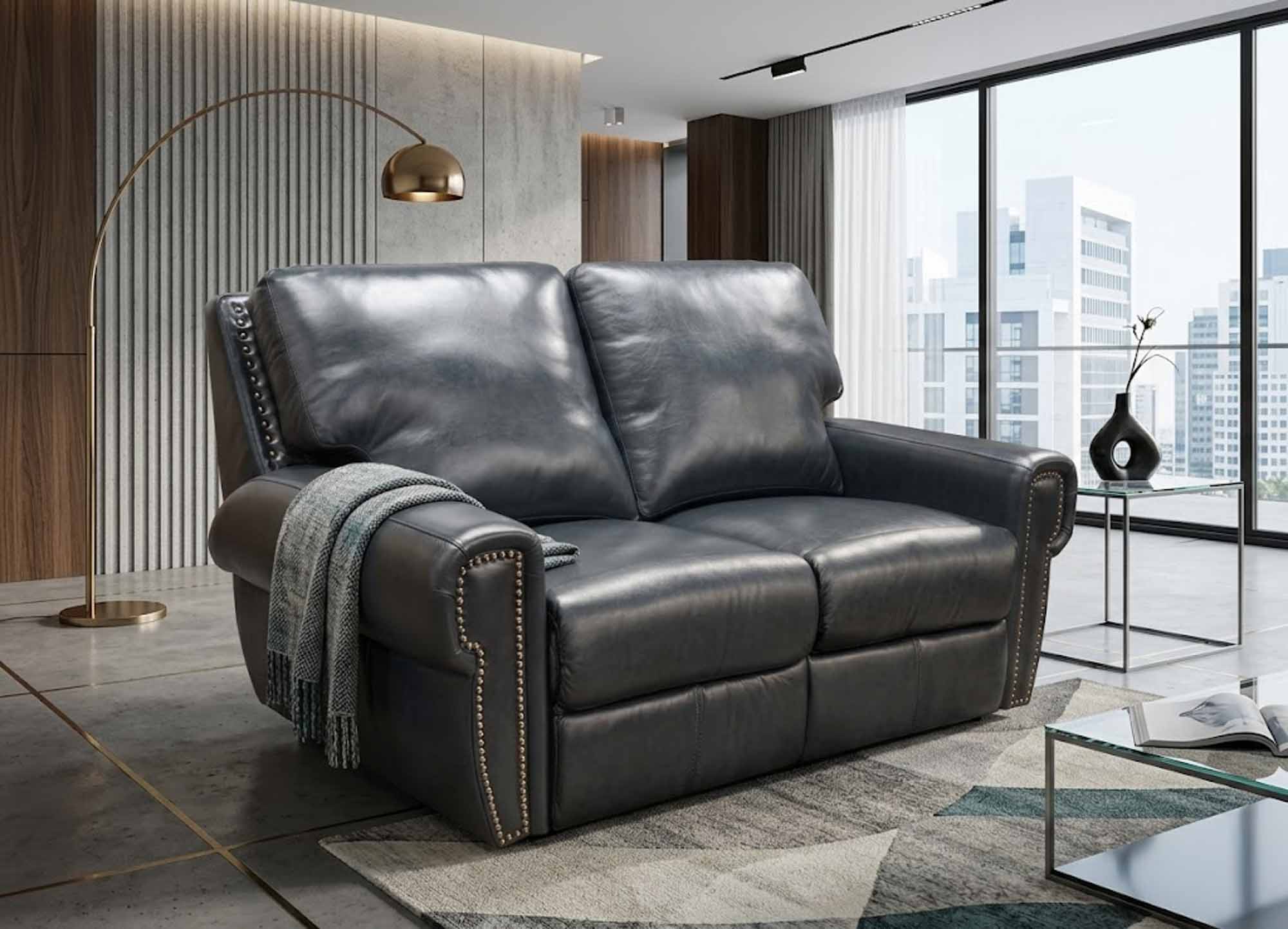 Bismarck Leather Reclining Loveseat - Image 2