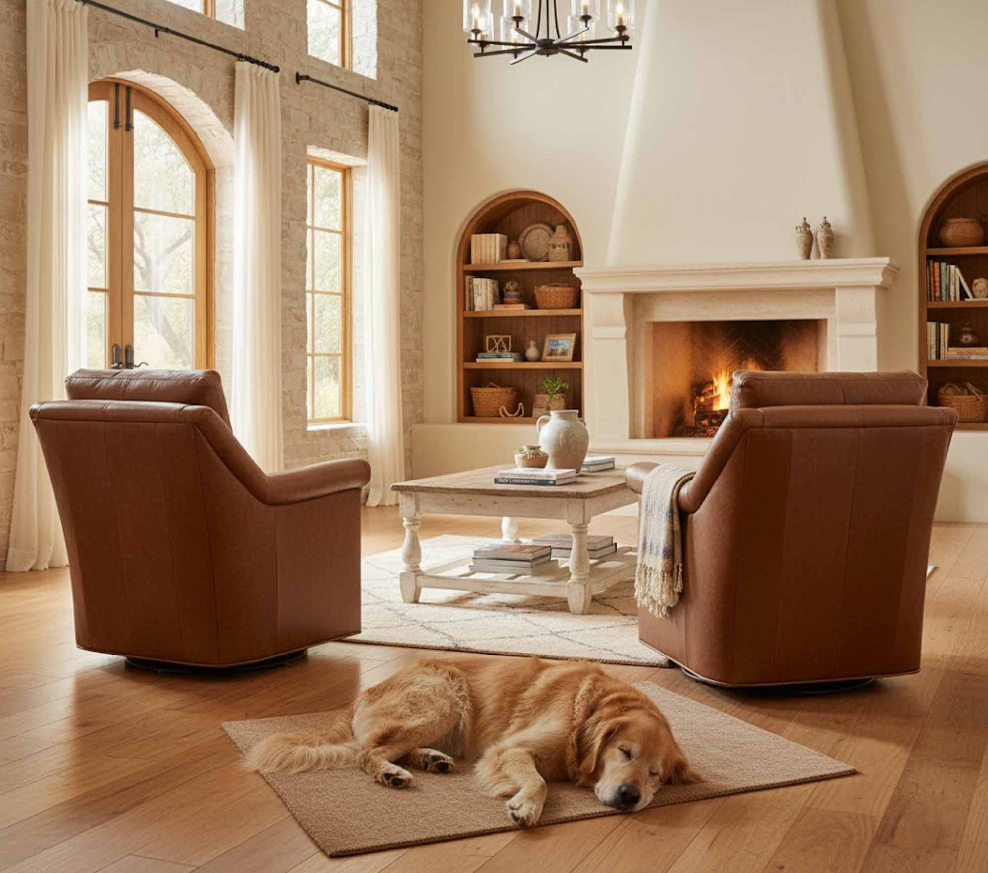 Bolt Leather Swivel Chair - Image 4