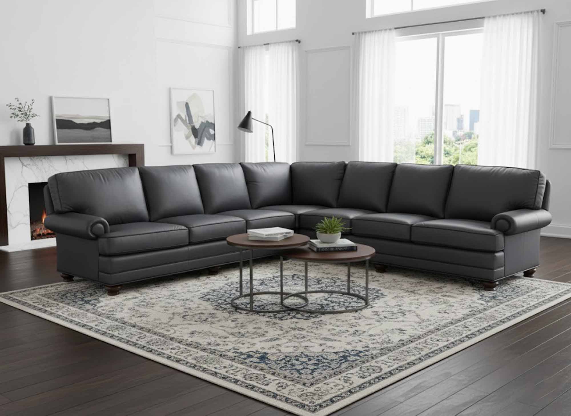 Bon Aire Leather Sectional - Image 7