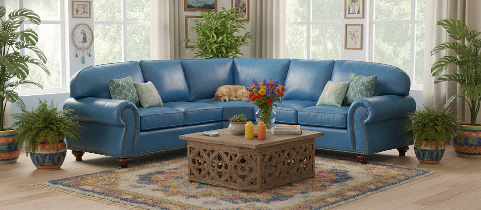 Branson Leather Sectional - Image 4