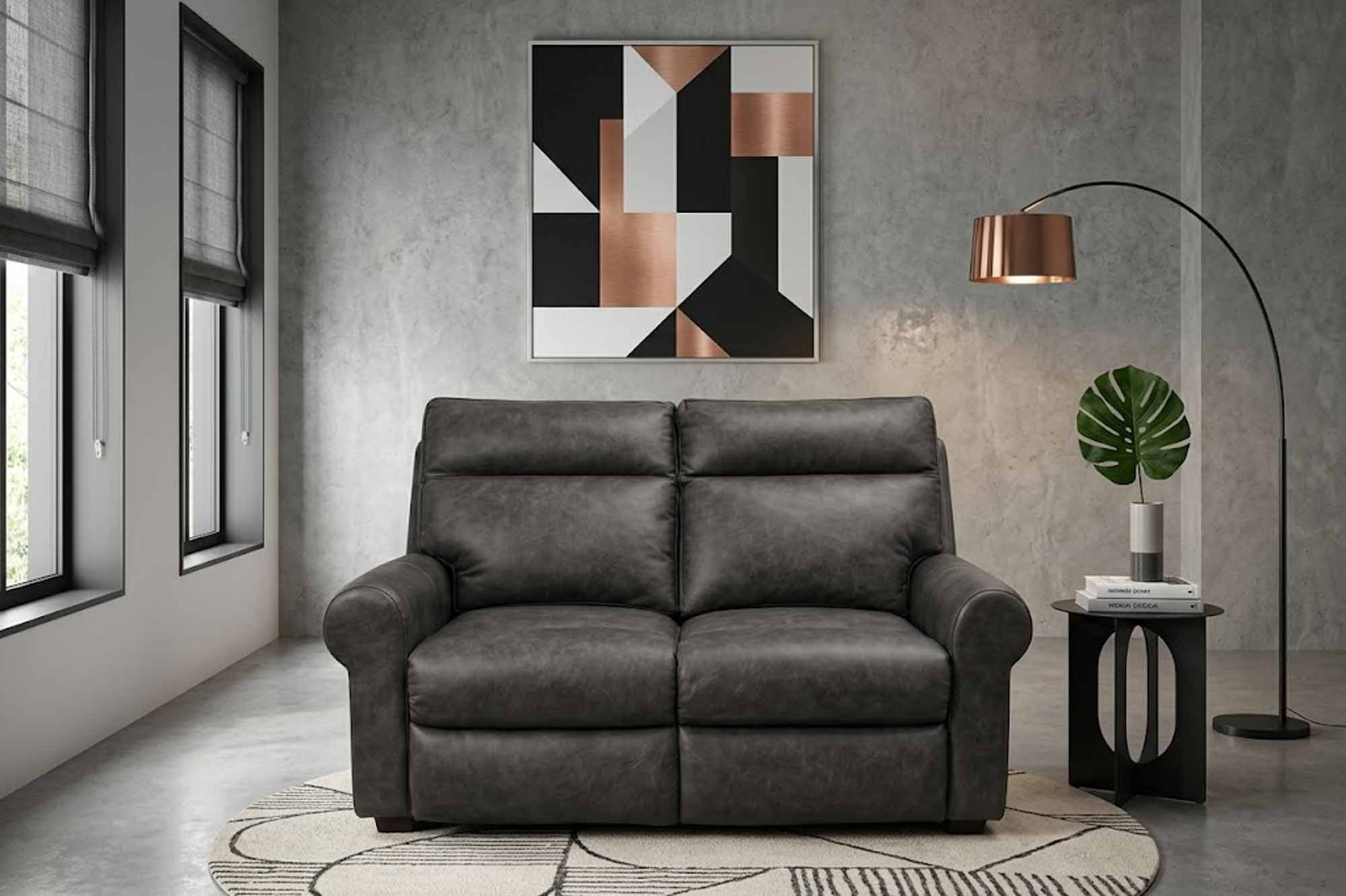 Brookhurst Leather Loveseat - Image 3