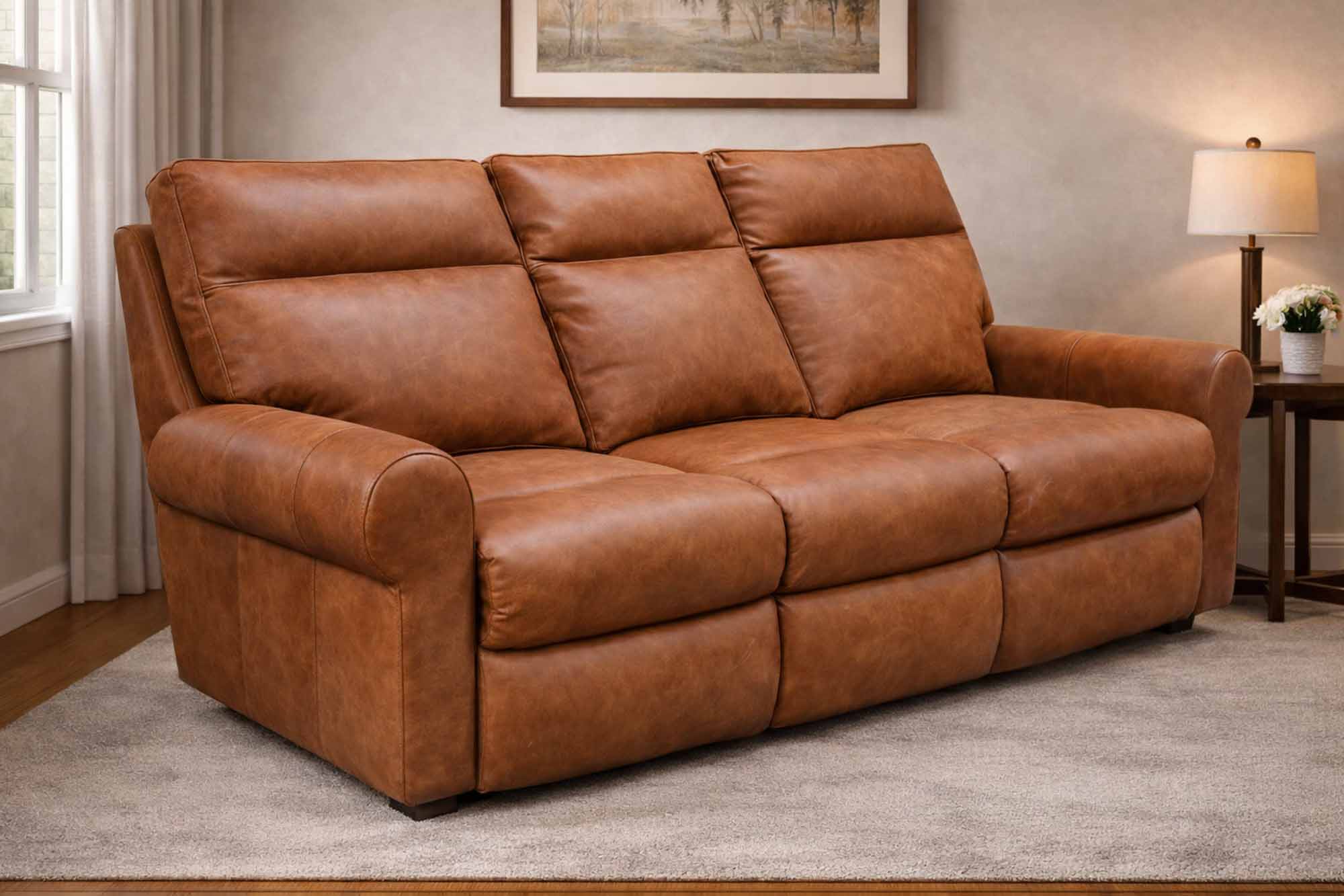 Brookhurst Leather Power Reclining Loveseat With Articulating Headrest - Image 2