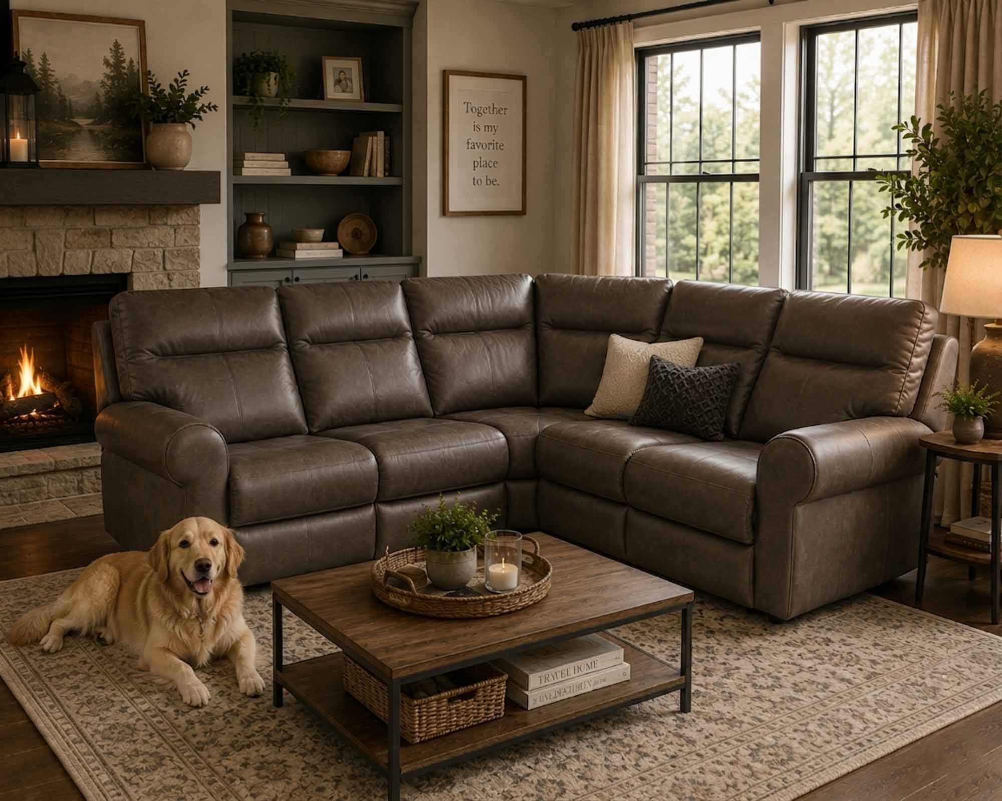 Brookhurst Leather Sectional - Image 3