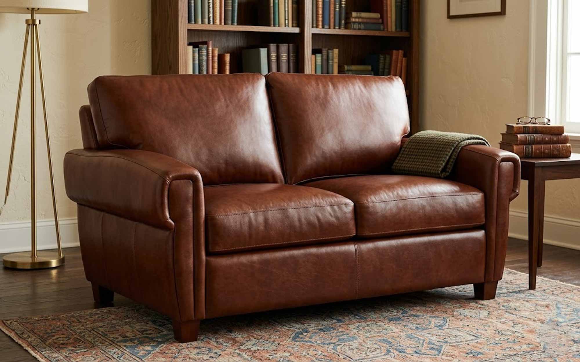 Brookside Leather Loveseat - Image 2