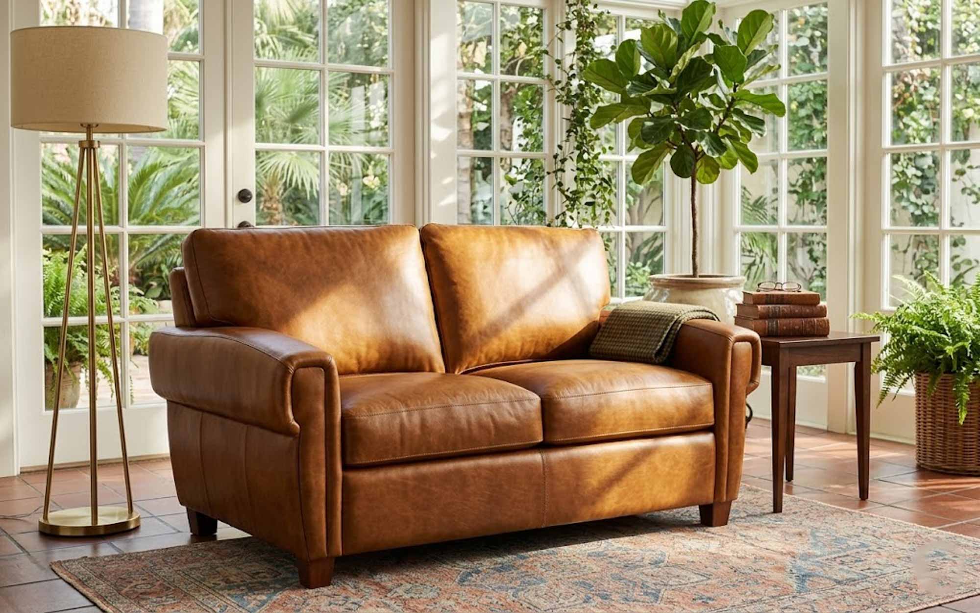 Brookside Leather Loveseat - Image 3