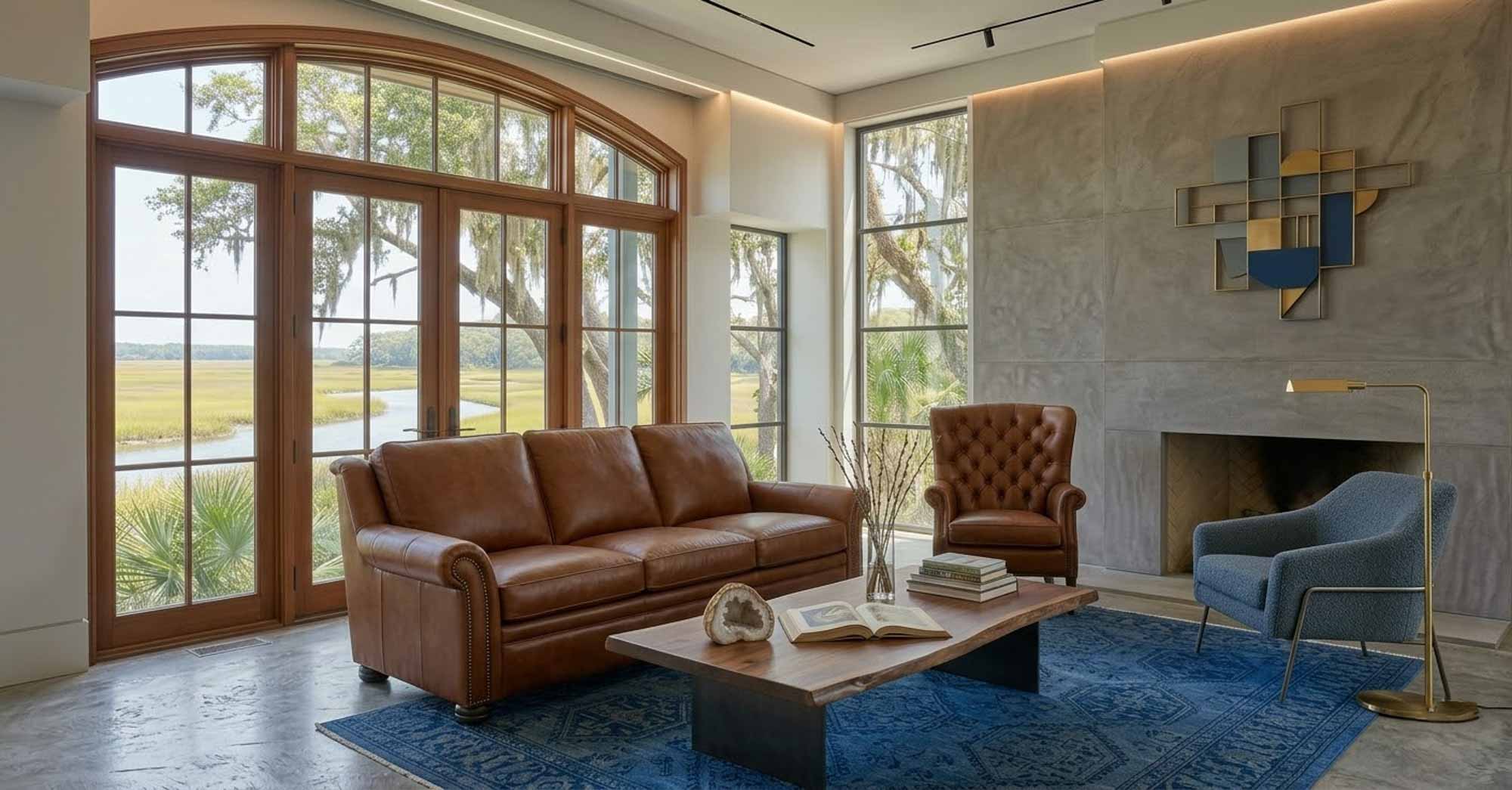 Burke Leather Power Reclining Sofa - Image 7