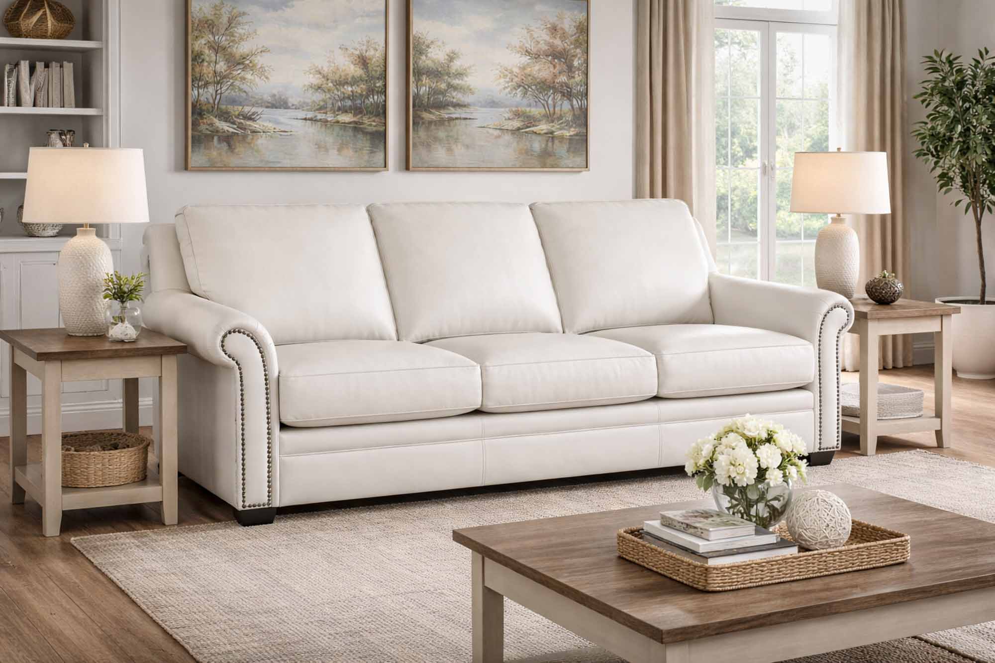 Burke Leather Power Reclining Sofa - Image 9