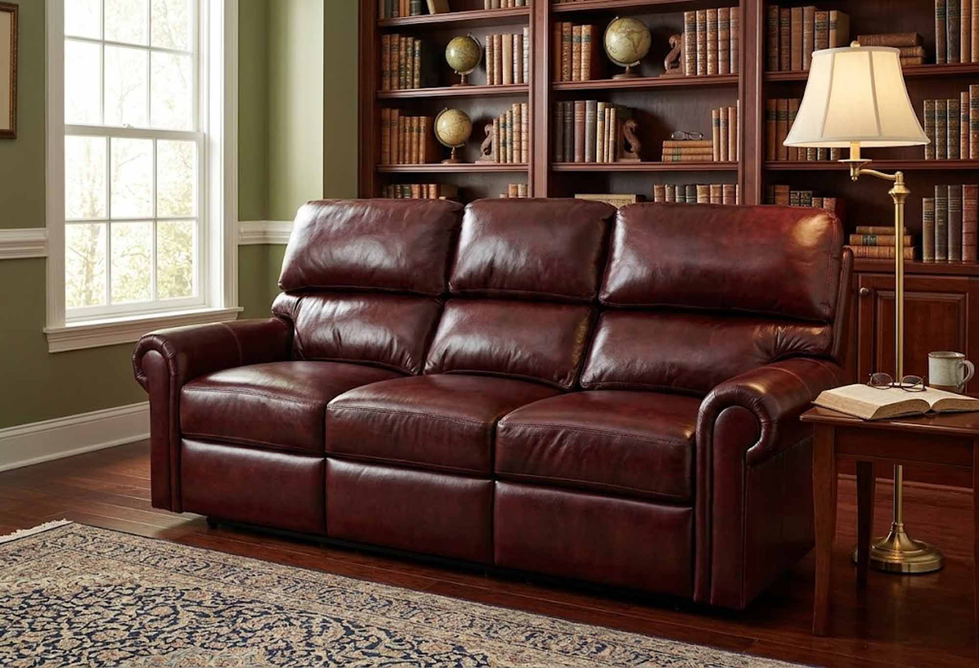 Caldwell Leather Full Size Sofa Sleeper - Image 3