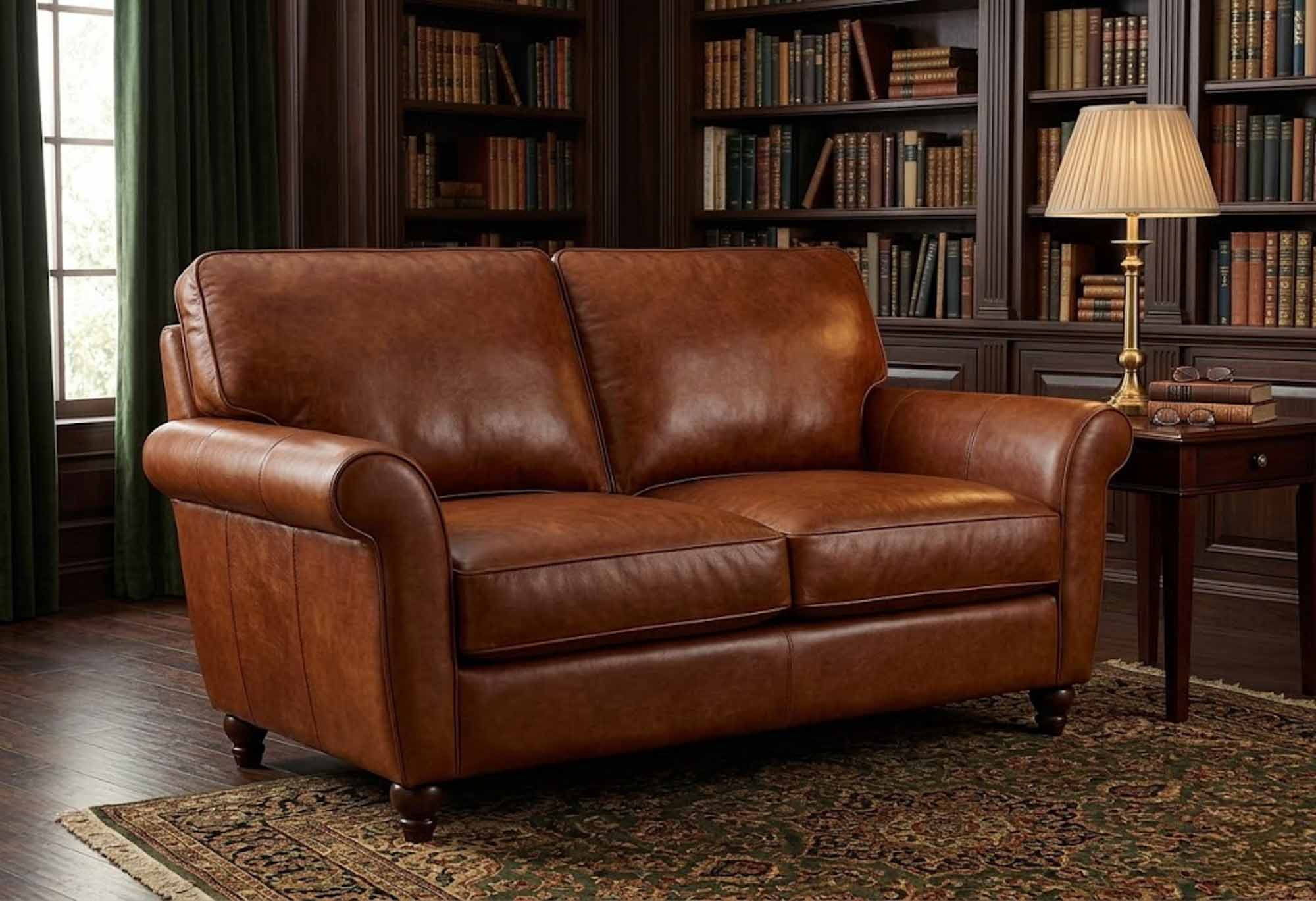 Cameo Leather Loveseat - Image 7