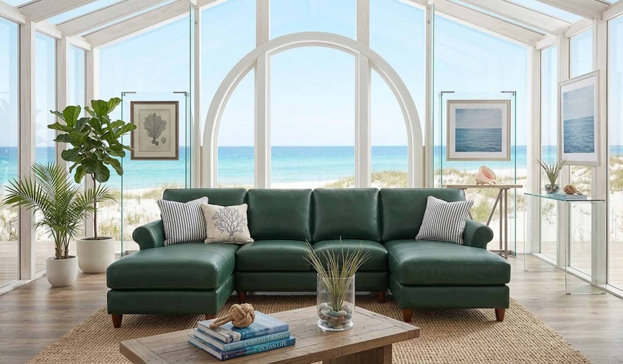 Cameo Leather Sofa With Chaise - Image 11