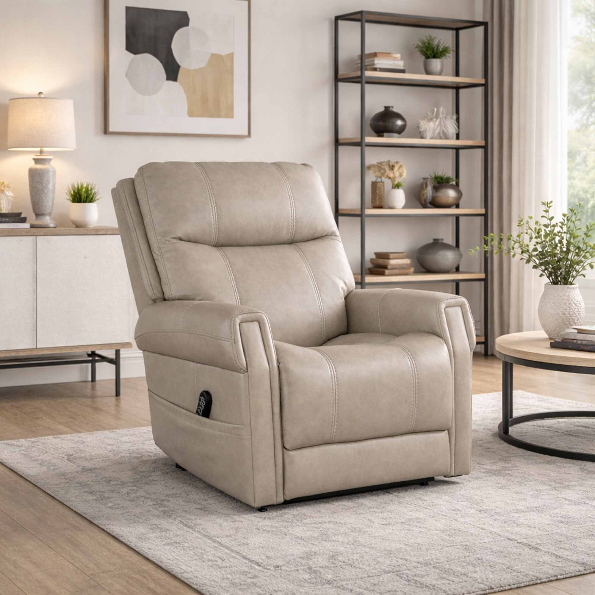 Cameron Leather Power Lift Recliner With Articulating Headrest And Lumbar - Image 9