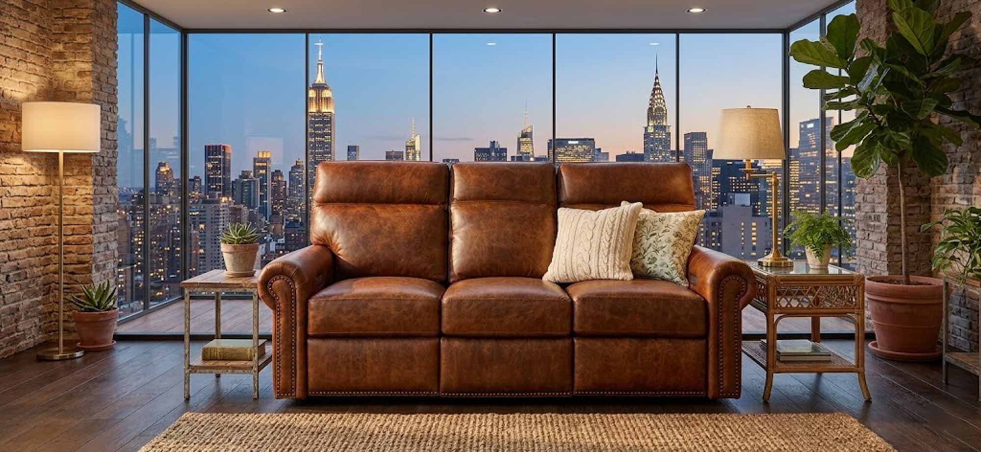 Campbell Leather Power Reclining Sofa With Articulating Headrest - Image 3