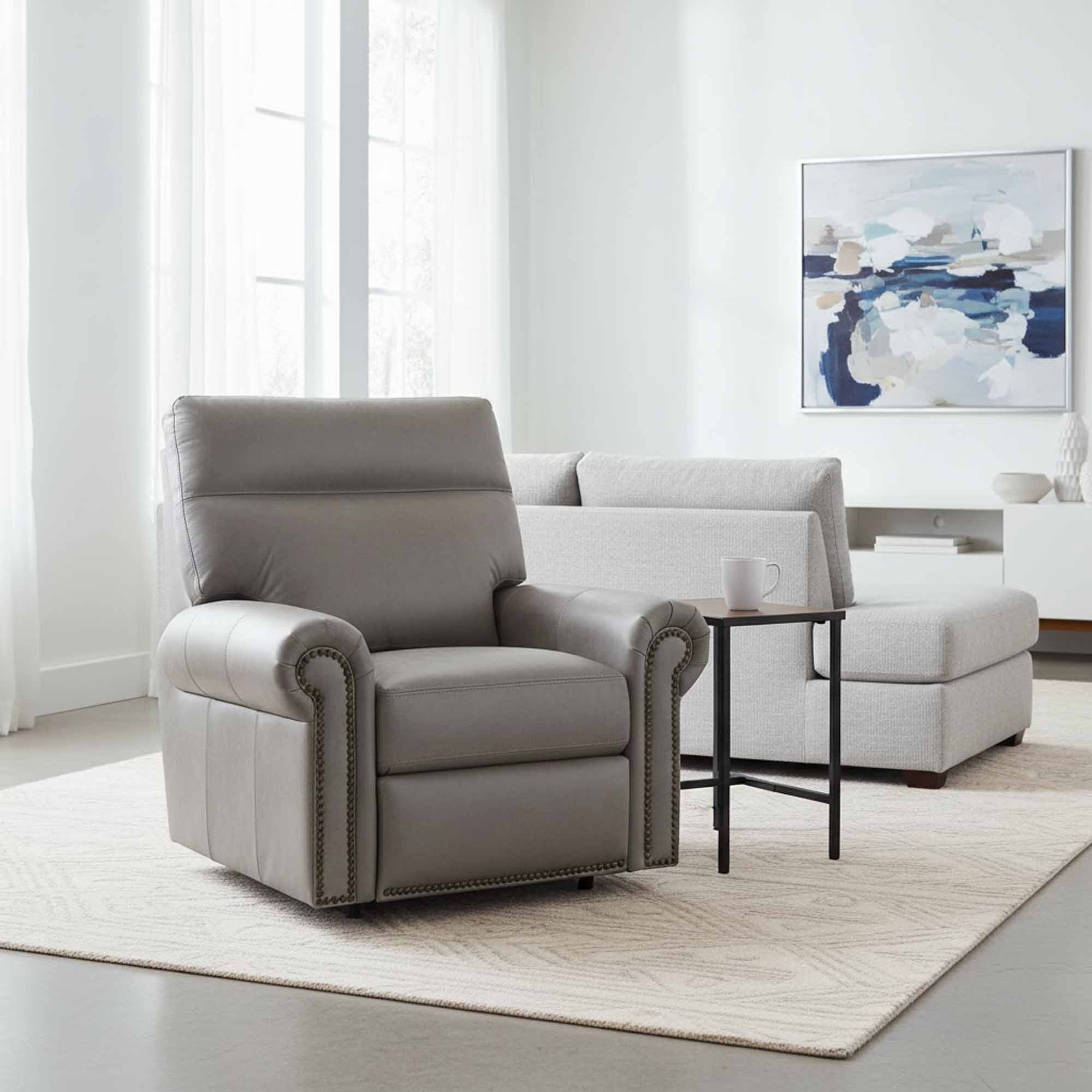 Campbell Leather Swivel Glider Recliner - Image 3