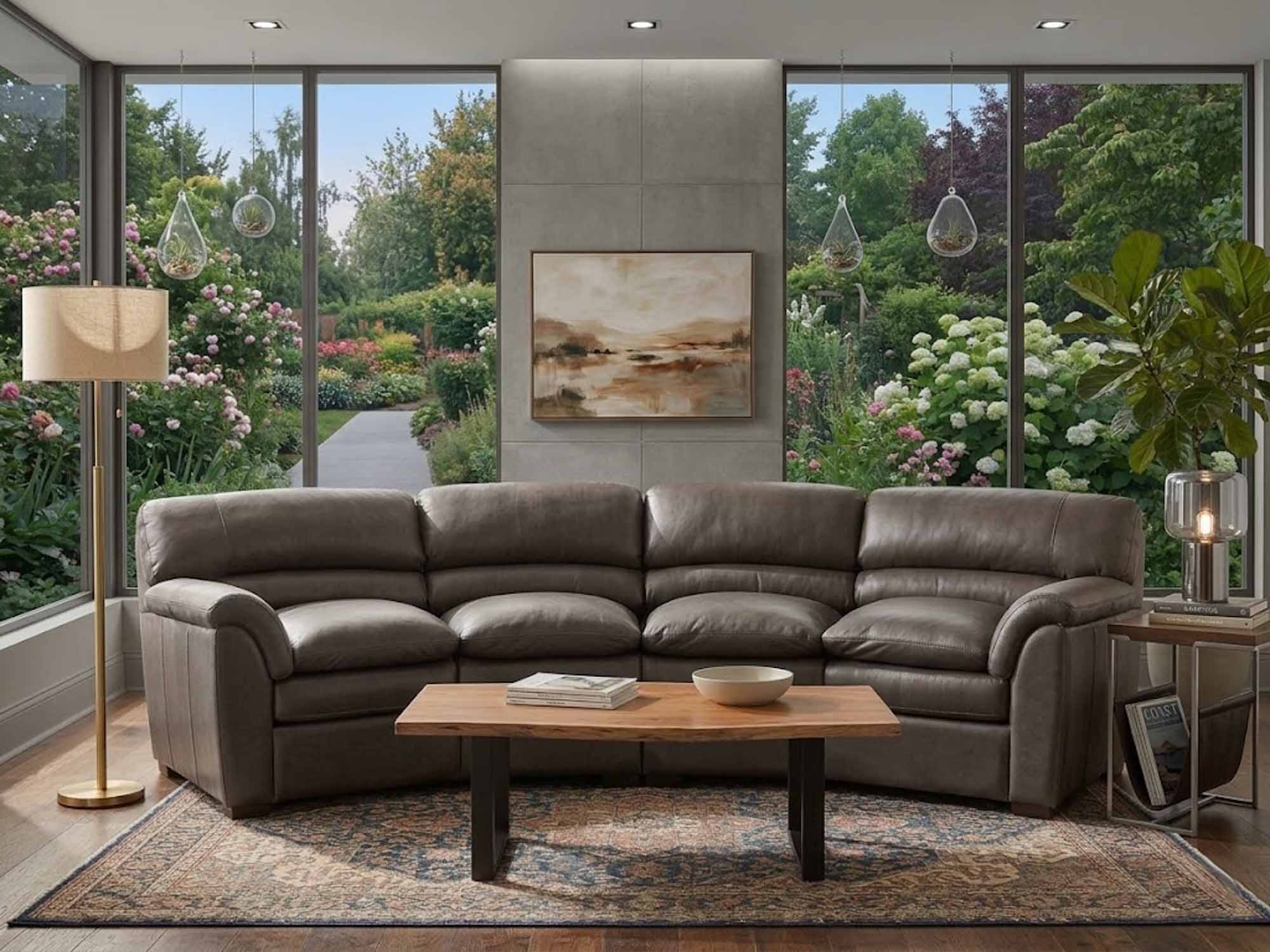 Canyon Leather Four Seat Conversation Sofa - Image 3