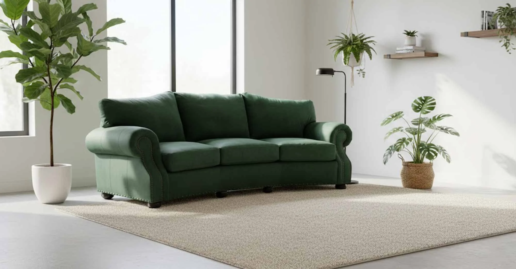Carly Jean Leather Conversation Sofa - Image 3