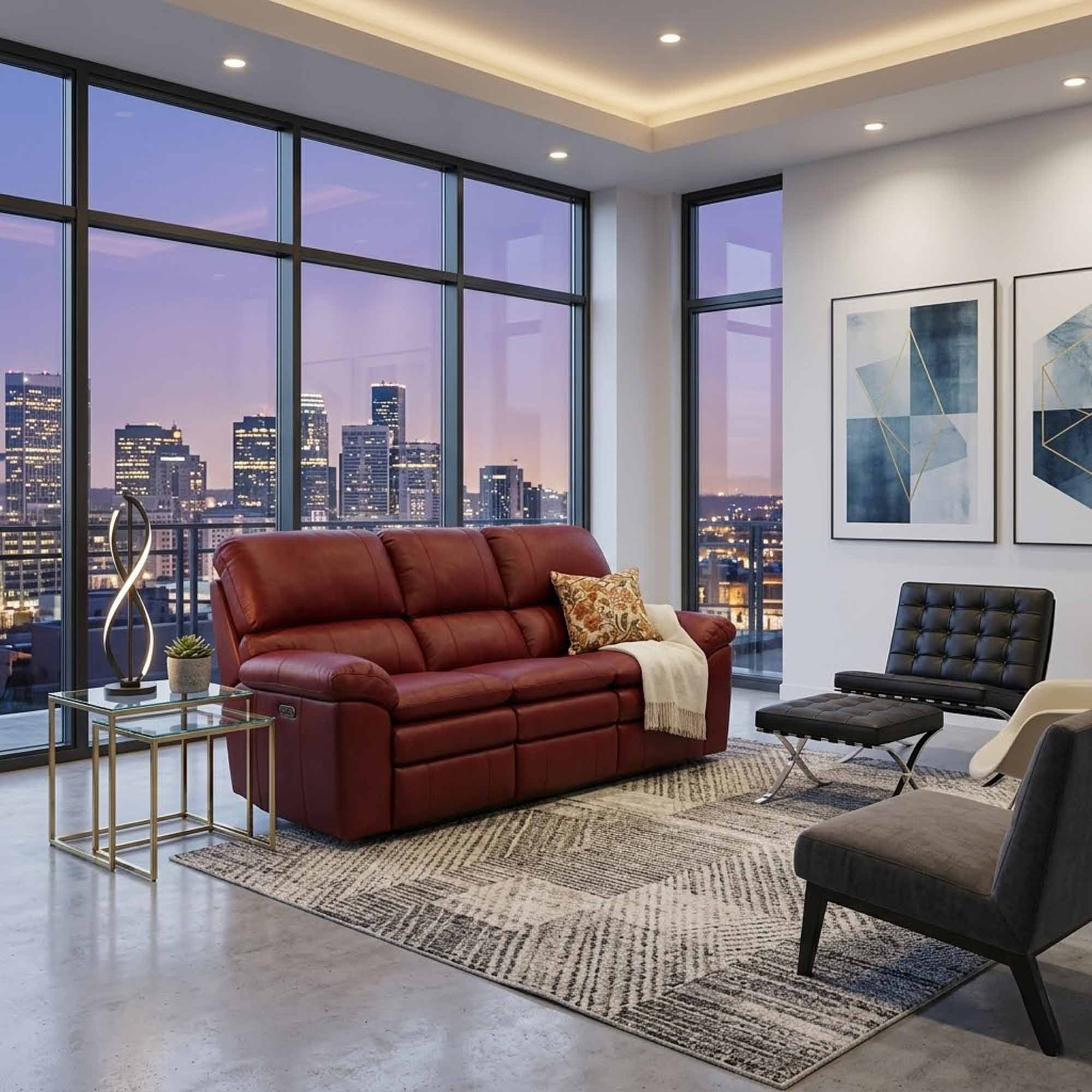 Catera Leather Reclining Sofa - Image 3