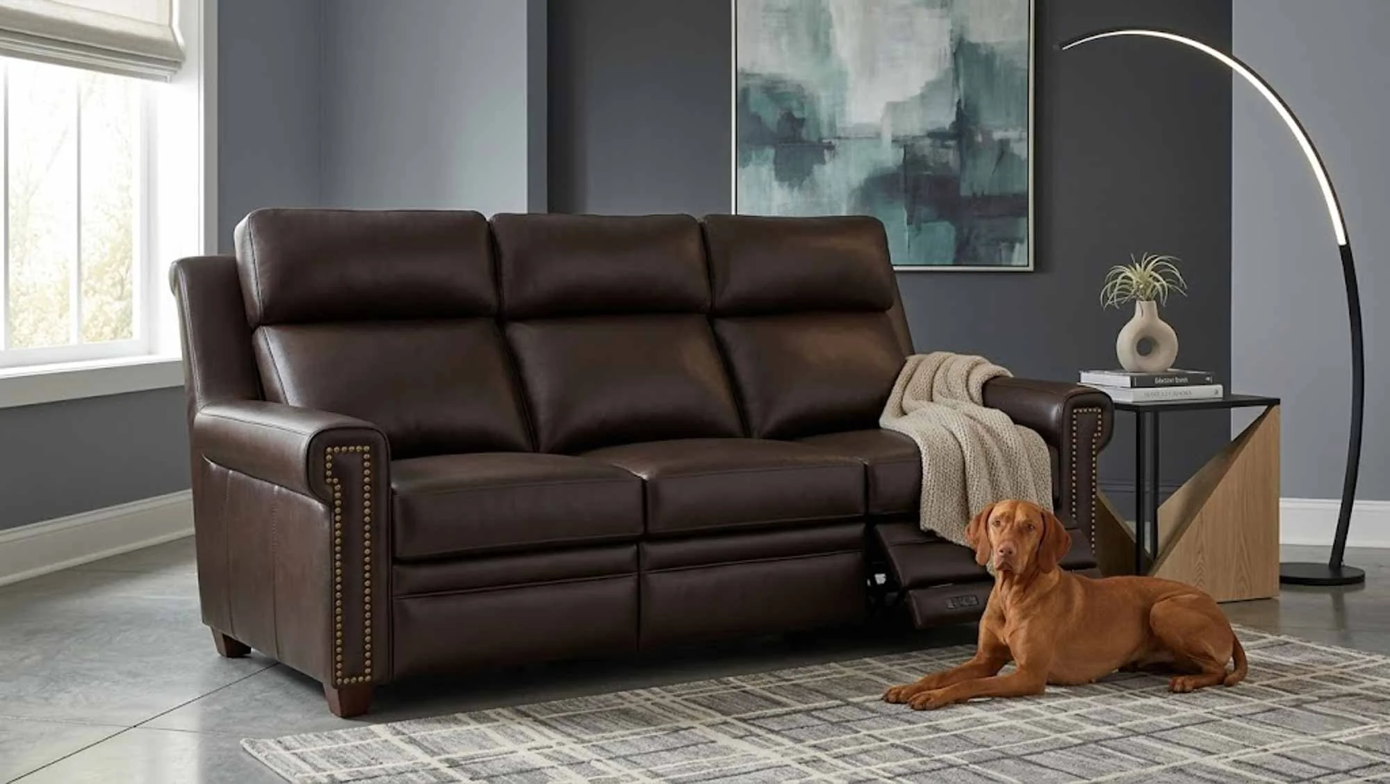 Charmed Leather Power Reclining Sofa With Articulating Headrest - Image 3