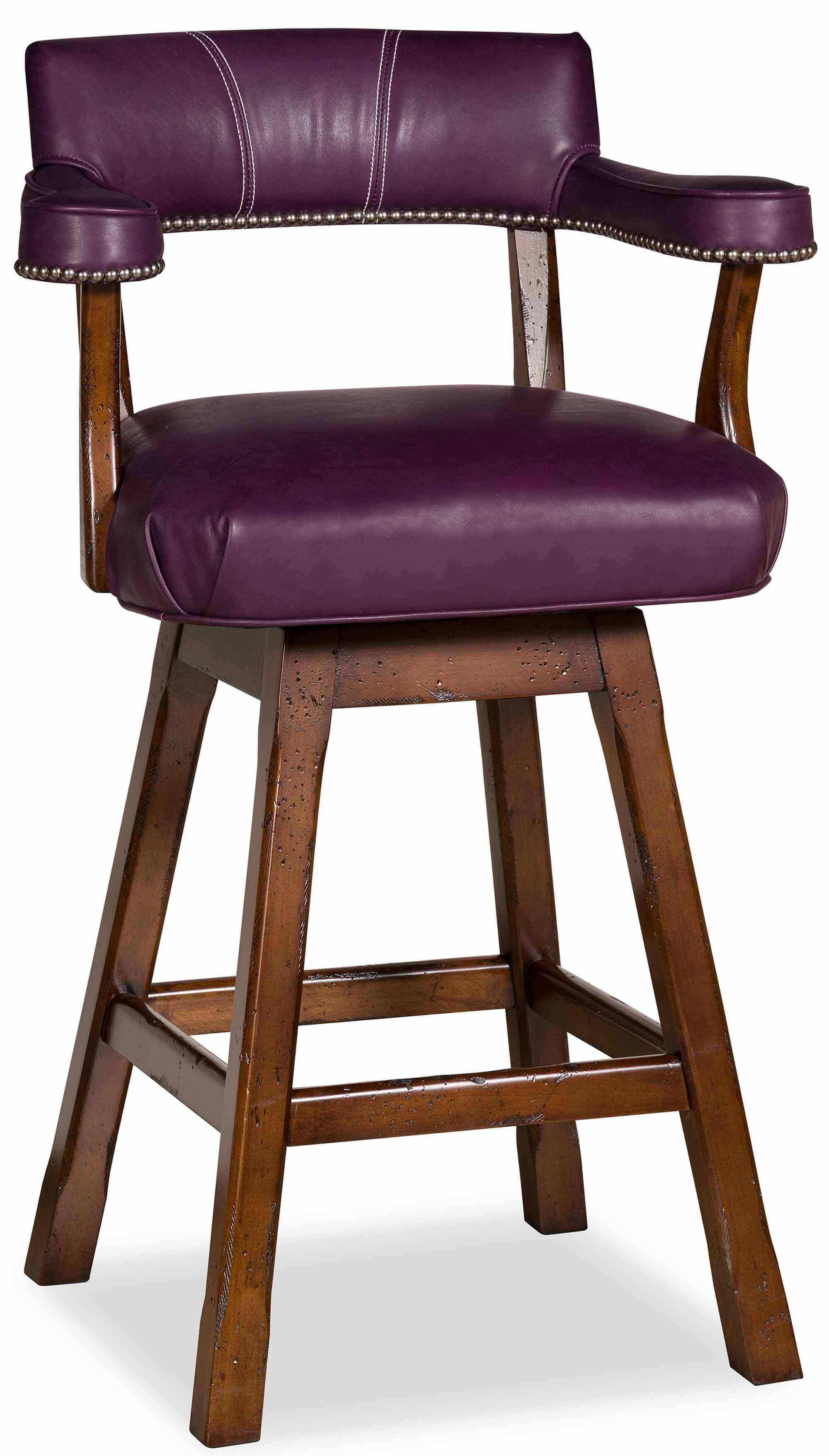 Cheers Leather Swivel Bar Stool - Image 5