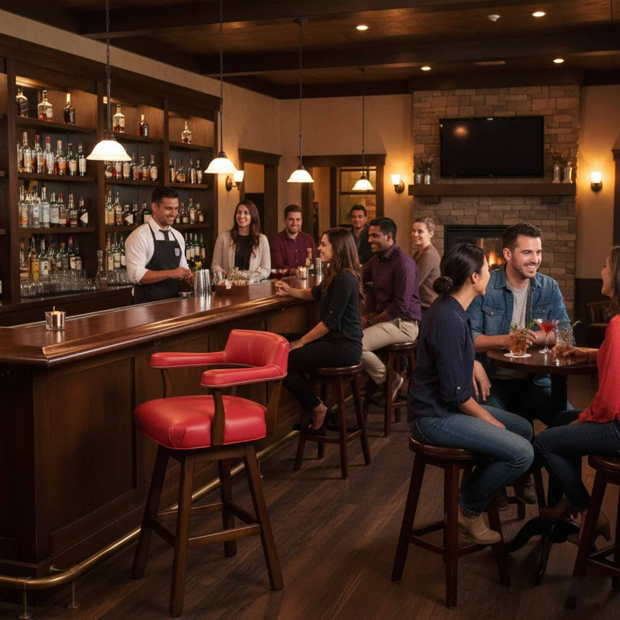 Cheers Leather Swivel Bar Stool - Image 9