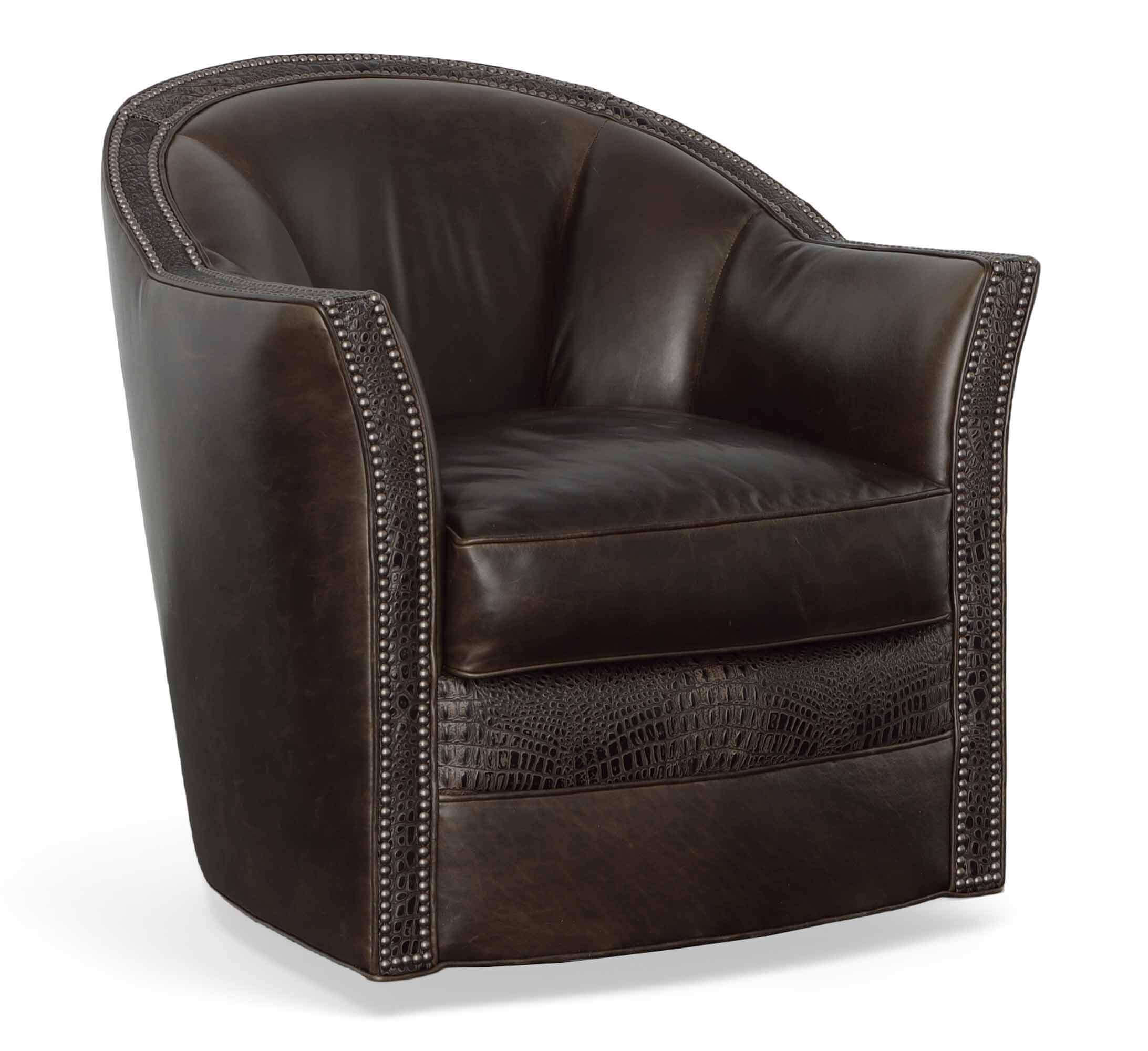 Chesney Leather Swivel Chair - Image 3