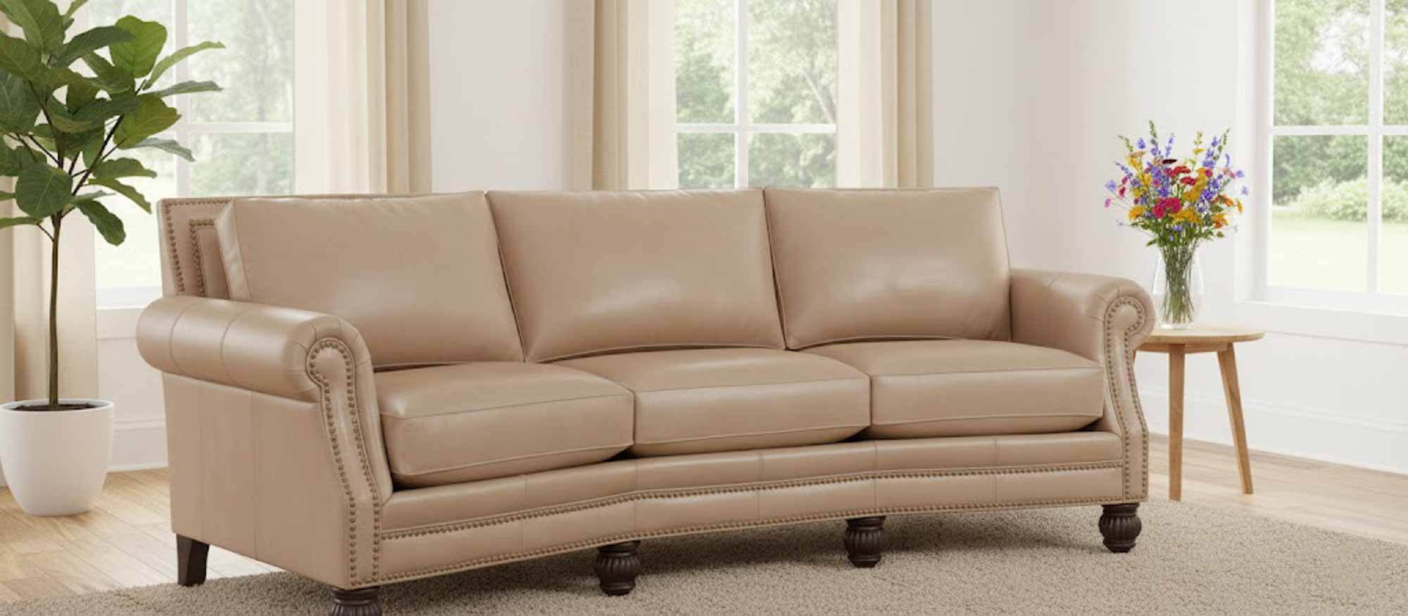 Chex Leather Conversation Sofa - Image 4