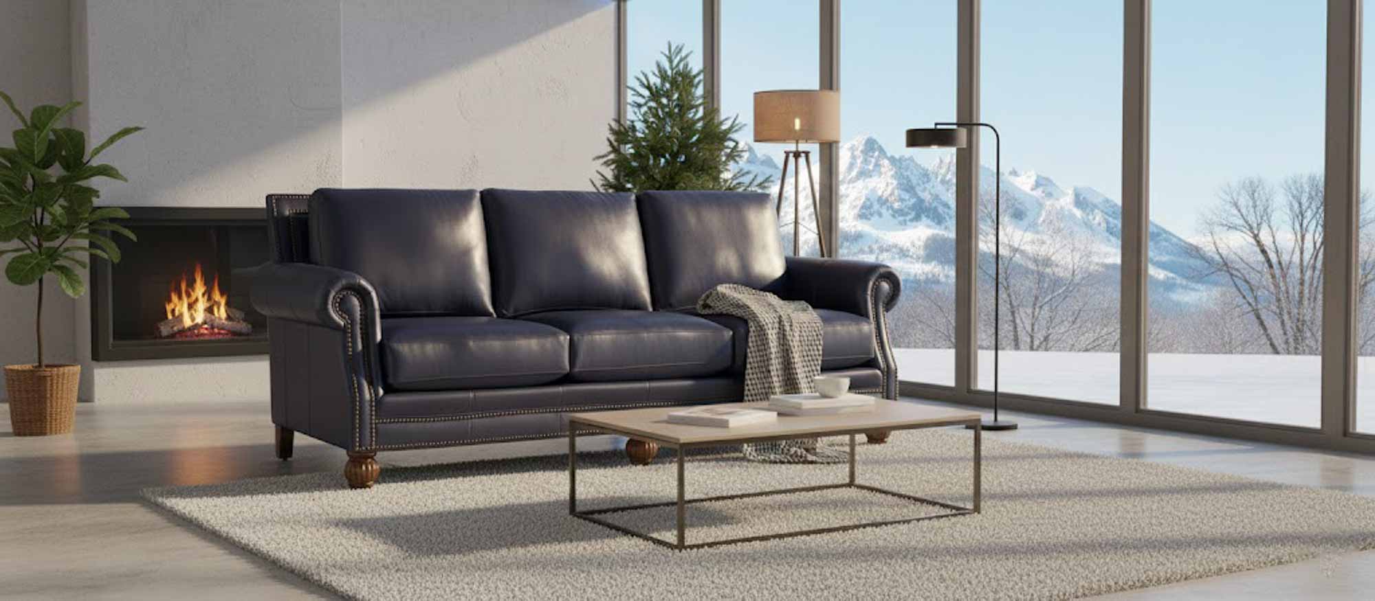 Chex Leather Loveseat - Image 4