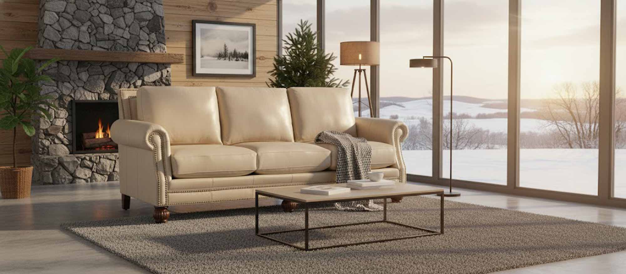 Chex Leather Loveseat - Image 5