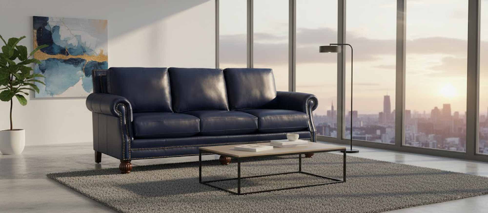 Chex Leather Loveseat - Image 6