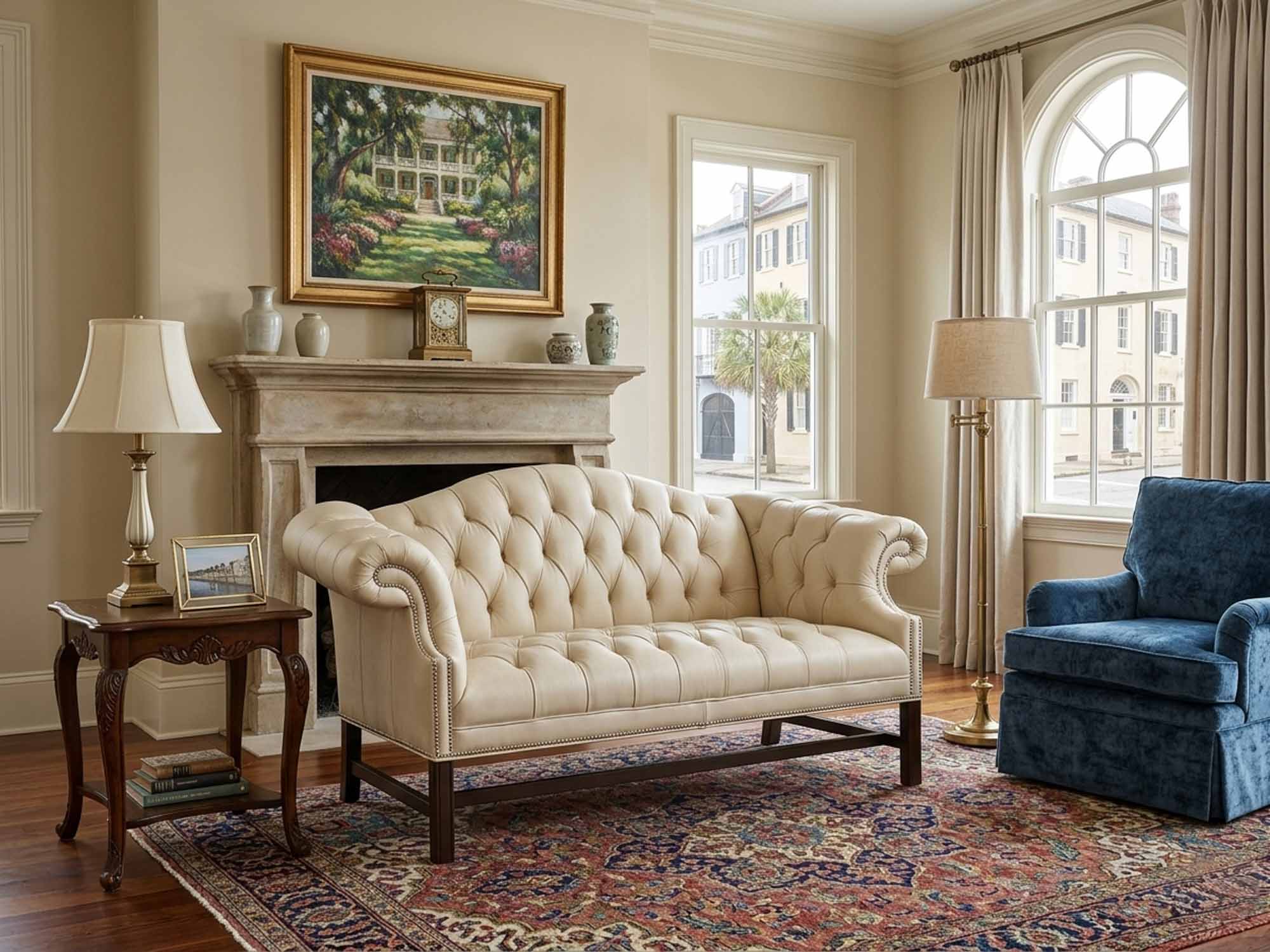 Chippendale Leather Loveseat - Image 4